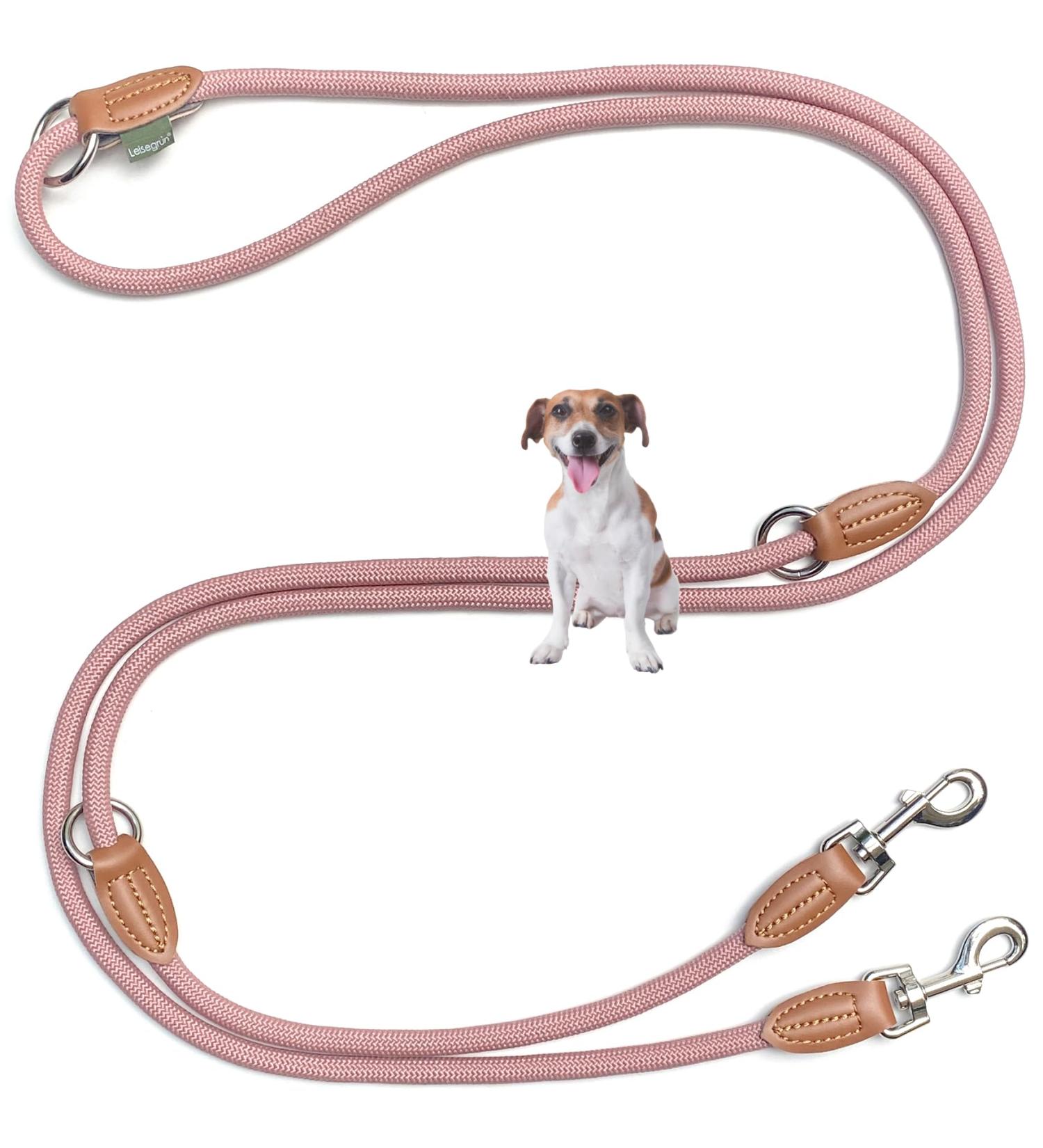 Leitengr n Adjustable Dog Leash for Small Dogs | 3M Length 0.8 cm Width | Lightweight 200g | Devon Model in Rosa Palish - Buy Online on GoSupps.com