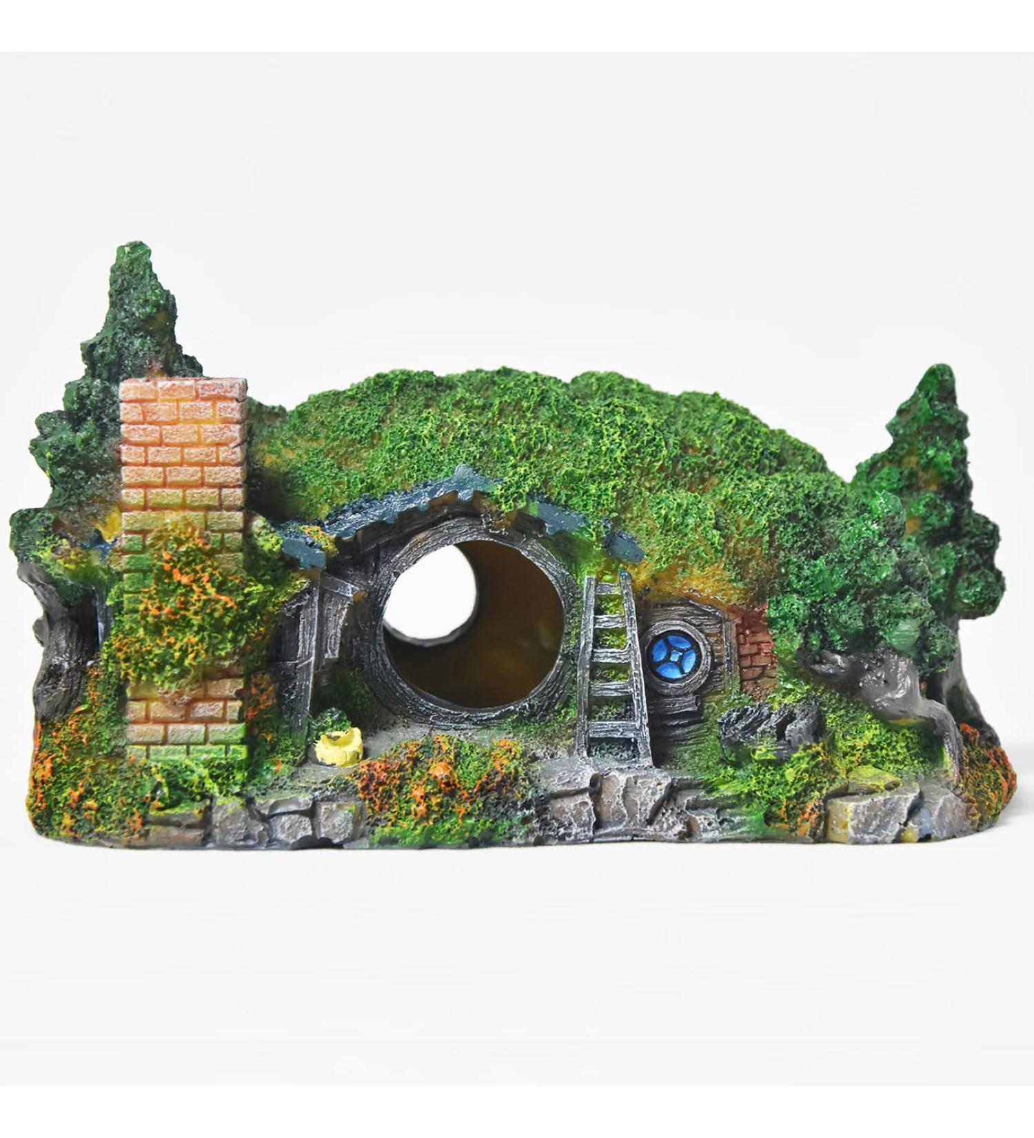 Fazhongfa Hobbit Castle Fish Tank Decoration - Betta Toys & Resin Aquarium Ornaments for Aquascaping - Buy Online on GoSupps.com