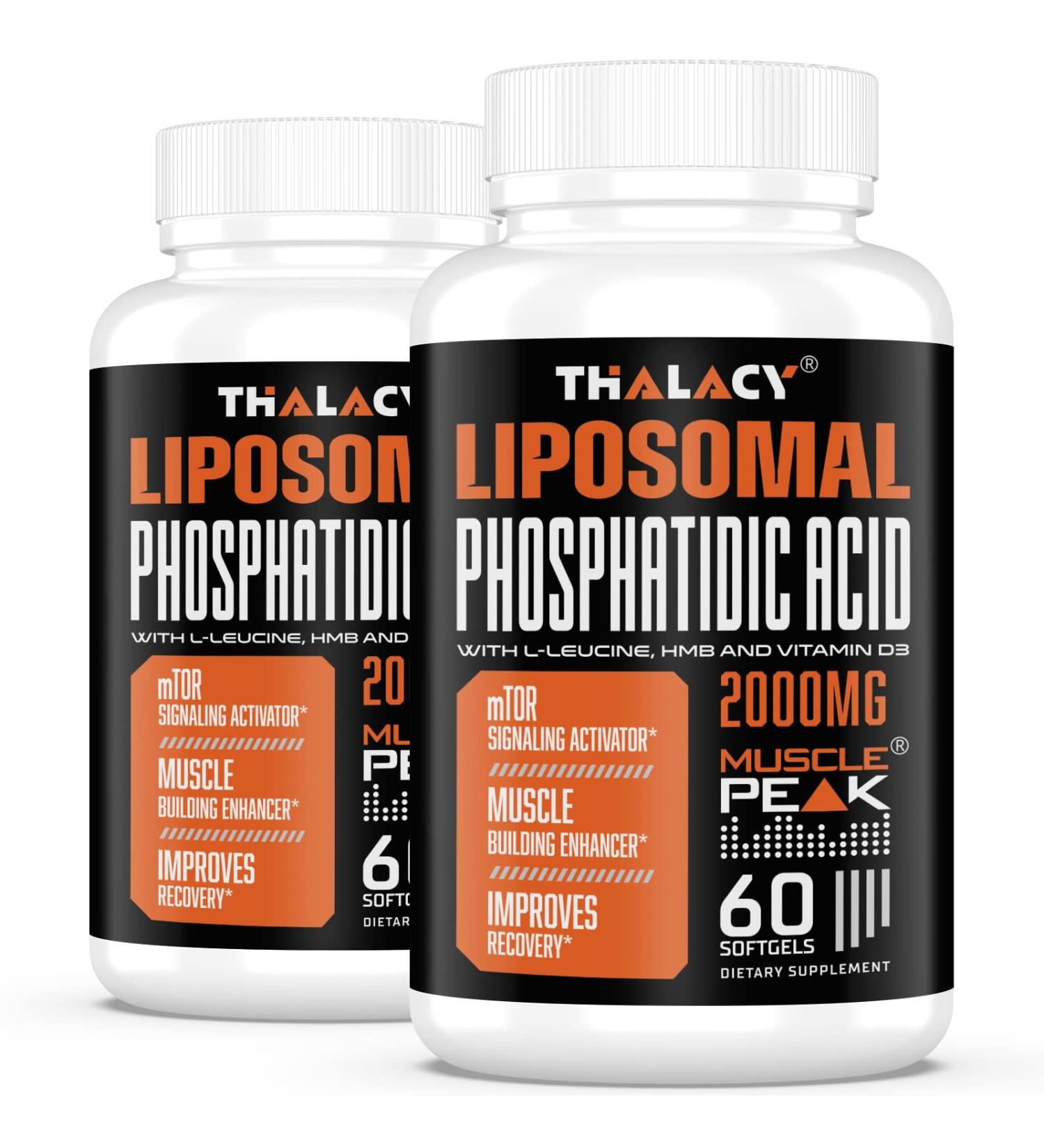 2000mg Liposomal Phosphatidic Acid (PA) Muscle Builder | High Absorption Building Supplements for Men & Women | mTOR Protein Synthesis & Lean Body Mass | Strength 120 Capsules - Buy Online on GoSupps.com