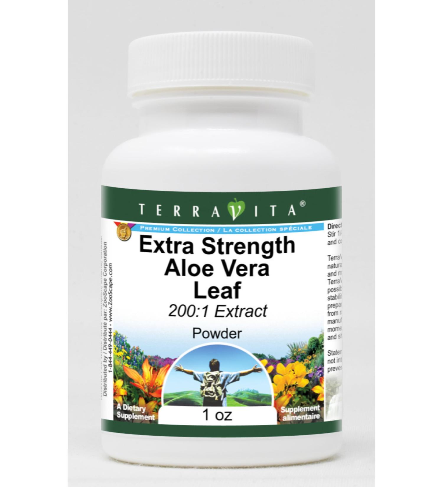 Extra Strength Aloe Vera Leaf 200:1 Extract Powder (1 oz ZIN: 514073) - 3 Pack - Buy Online on GoSupps.com