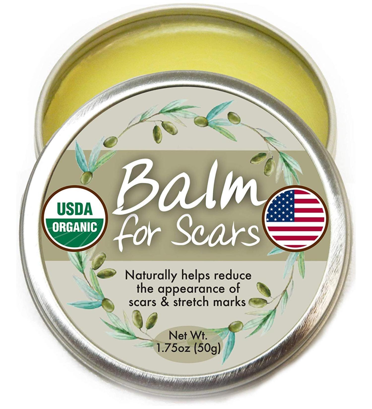 Organic Scar Fade Balm Cream - 1.75oz USDA Scar Treatment Gel Made in USA for Surgery Scar & Stretch Mark Removal with Natural Ingredients - Buy Online on GoSupps.com