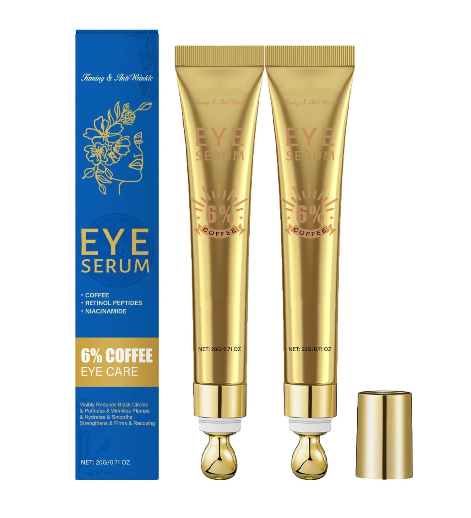  homomdy Caffeine 6% eye contour cream for dark circles moisturizing and anti-aging reducing puffiness and bags diminishing wrinkles and fine lines brightening and firming (2 pcs) - Buy Online on GoSupps.com