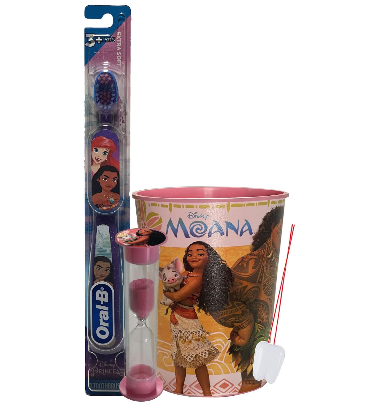 Moana Inspired Oral Hygiene Bundle | Toothbrush, Timer, Mouthwash Cup | Dental Gift Set - Buy Online on GoSupps.com