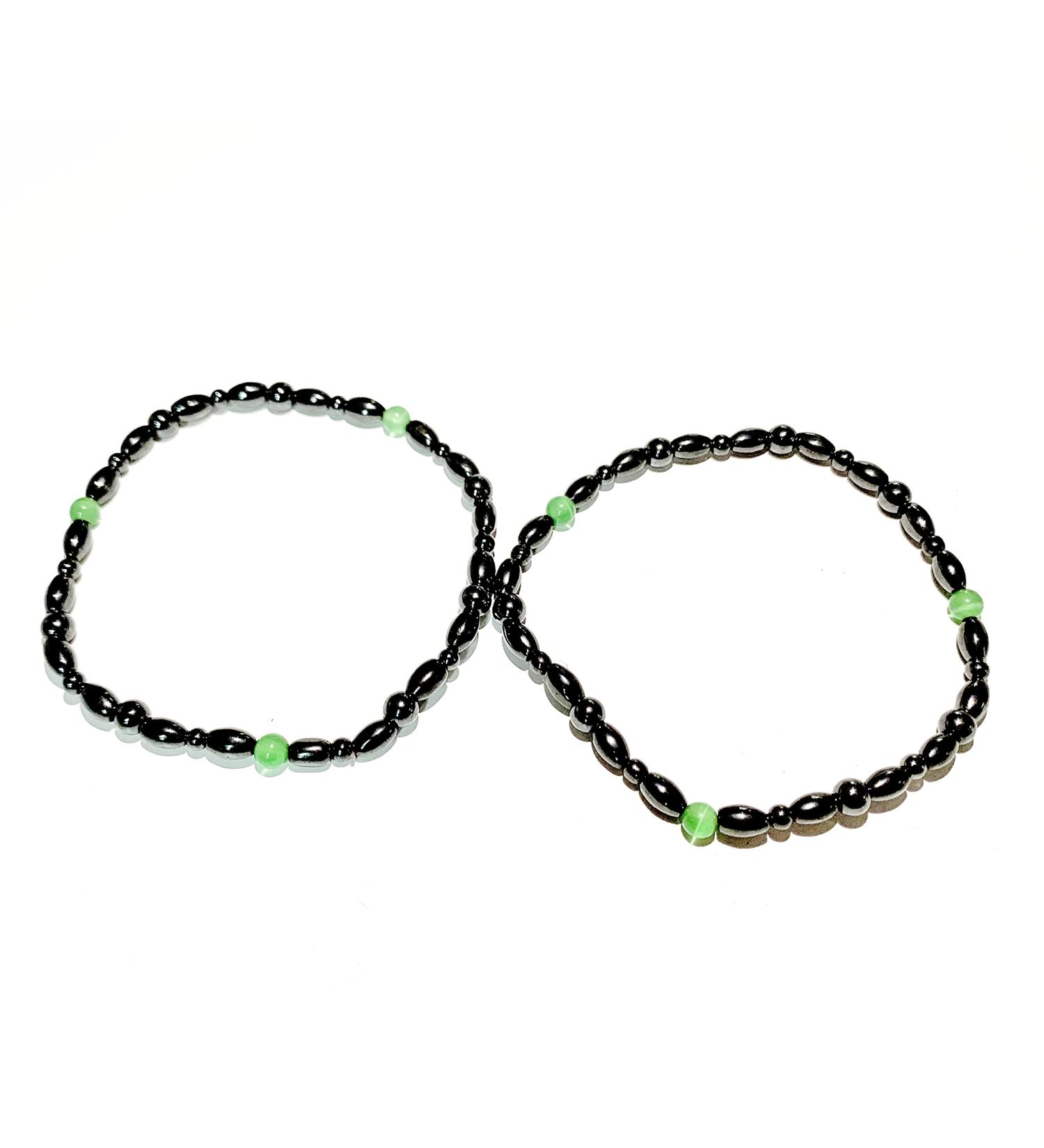 Drkao 2 Pack Women Green Magnetic Anklet Bracelet for Immune Support & Stress Relief - Buy Online on GoSupps.com