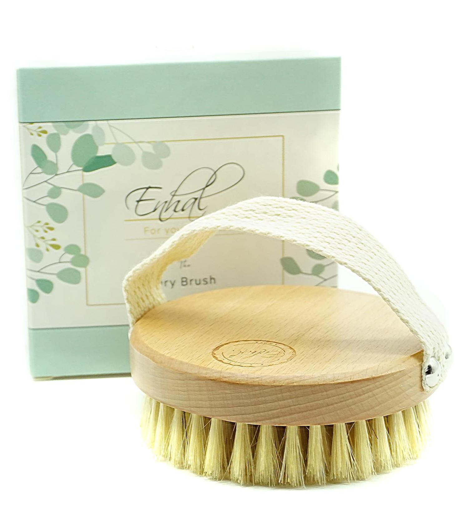 ENHAL Premium Body Brush - Medium Soft | Cellulite Reduction | Eco-Friendly | Natural Bristles | Lymphatic Drainage Massage | Professional Dry Brush - Buy Online on GoSupps.com