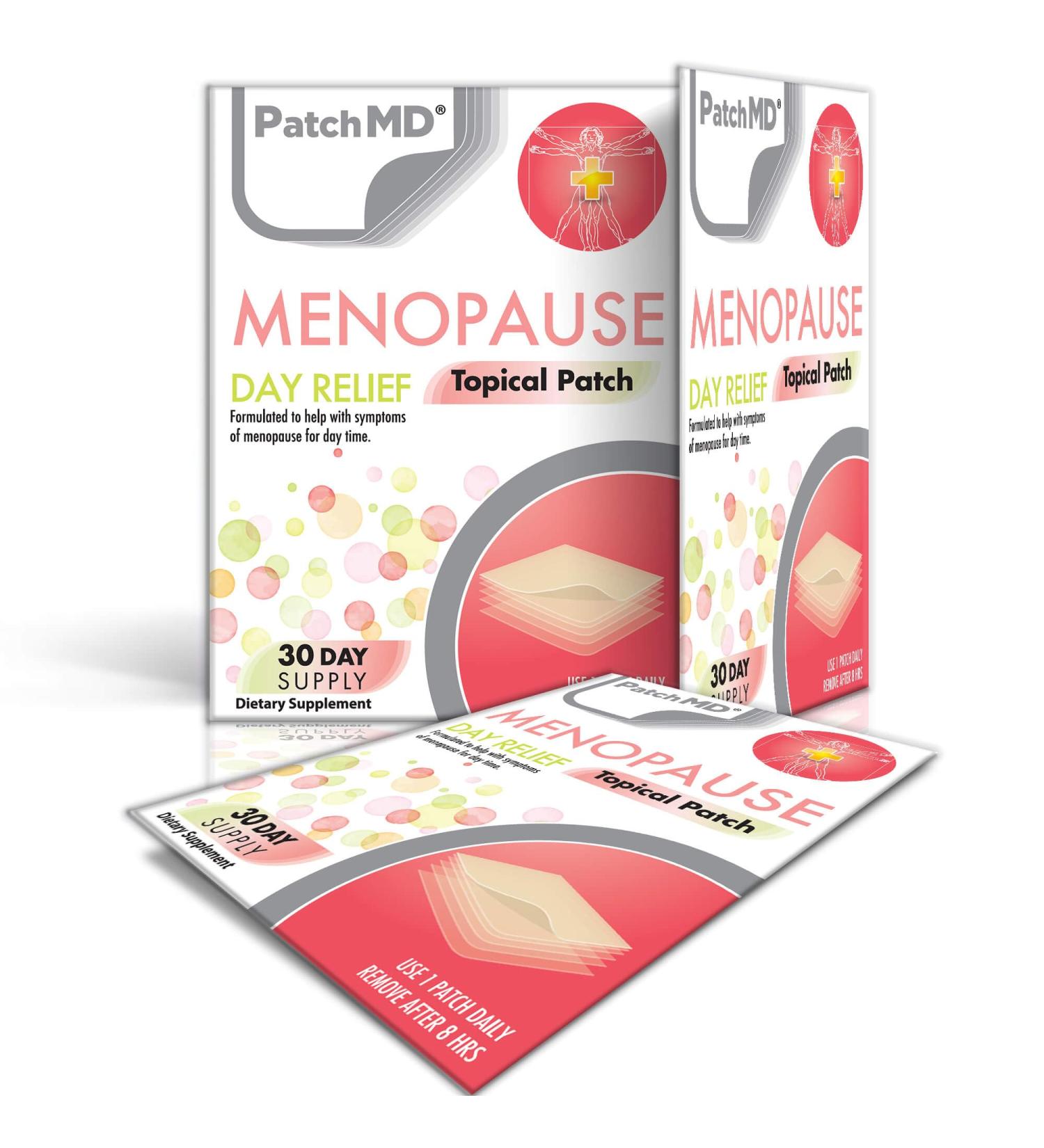PatchMD Menopause Day Relief - 30 Daily Topical Patches | Natural & Vegan | High Absorption | Sensitive Stomachs Friendly - Buy Online on GoSupps.com