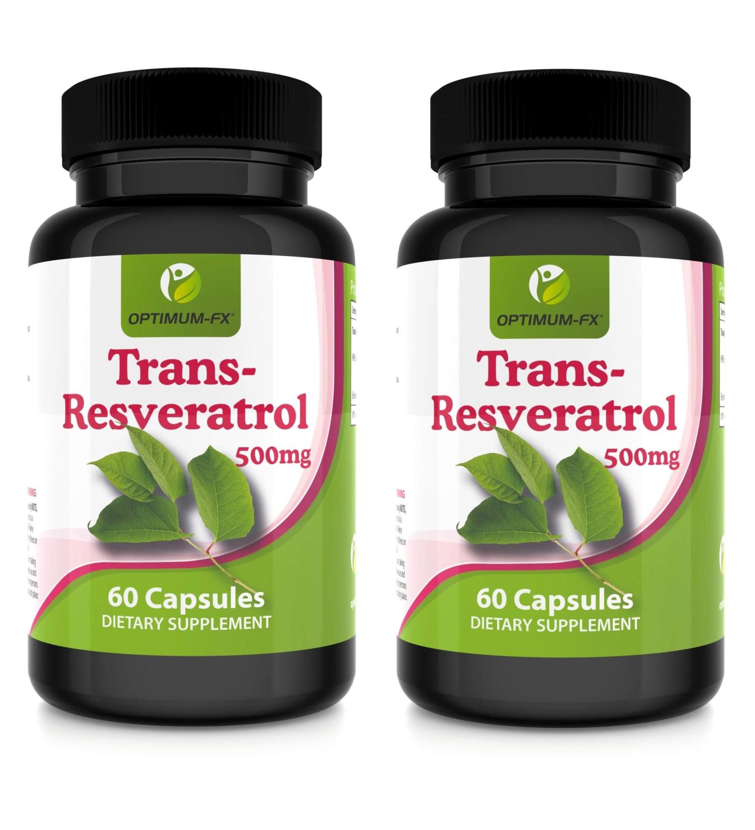 High Strength Resveratrol 500mg Capsules - 60 Vegan Caps - 2 Months Supply - Buy Online on GoSupps.com