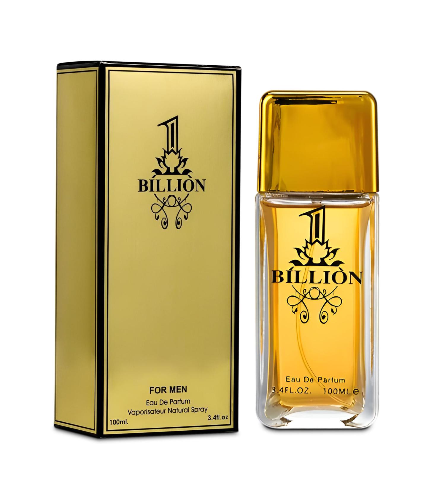 Men's Cologne 1 Billion- Eau De Toilette Spray Perfume Fresh Scent 3.4 Fl Oz Daily Used 1 Billion 3.4 Fl Oz (Pack of 1)