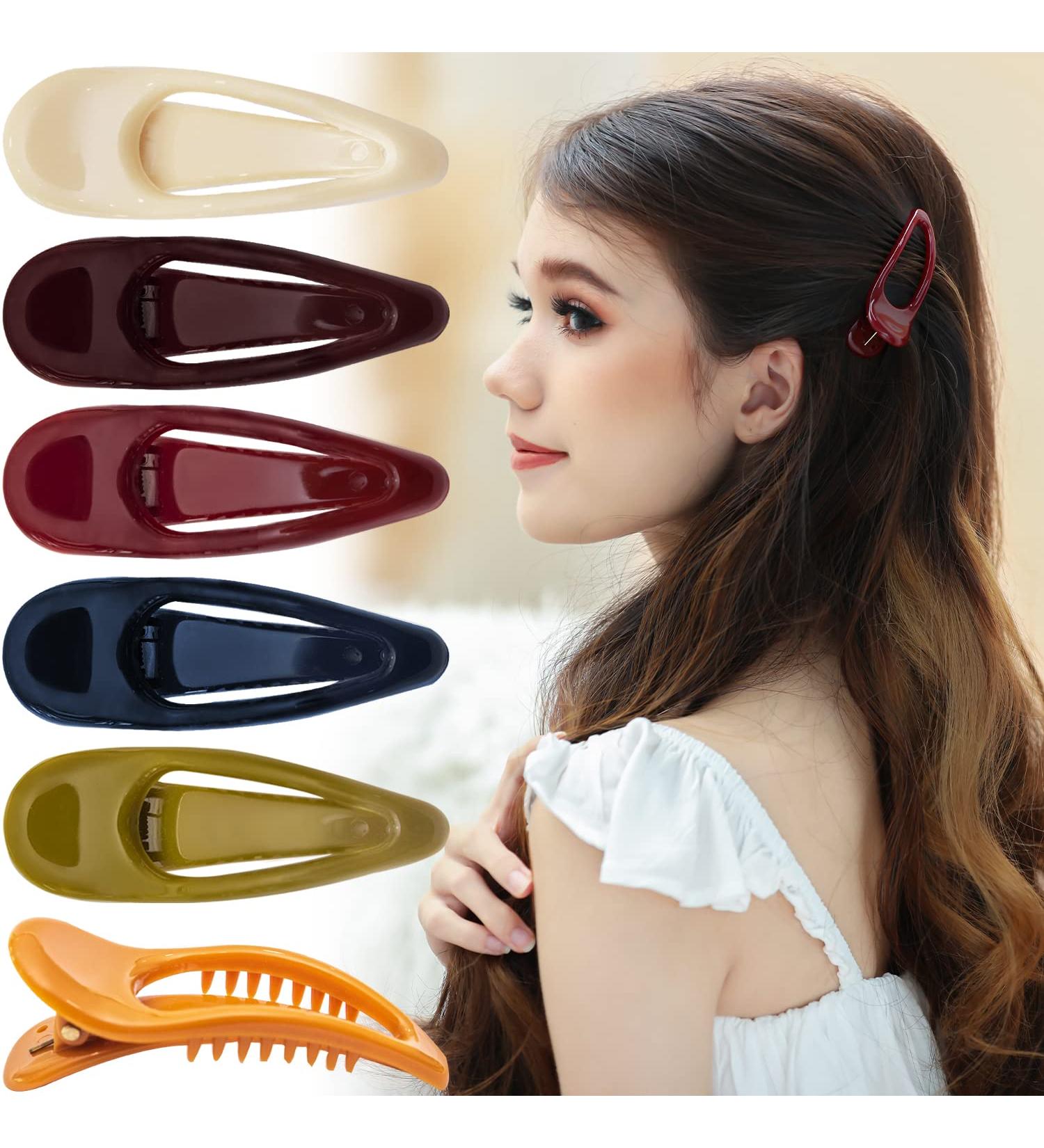 RC Roche Ornament 6 Pcs Womens Classic Alligator Hair Clips - Non-Slip Opening Eyelet Inner Teeth Barrette Beauty Accessory in Multicolor - Premium Plastic Clamp (Pack of 6) - Buy Online on GoSupps.com