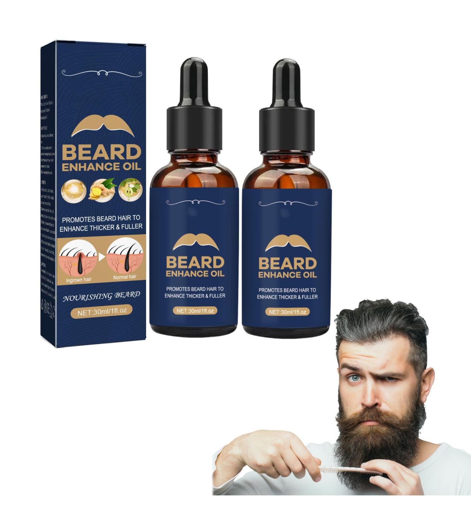Beard Enhance Oil Set - 2 Pieces of Nourishing Beard Care for Men | Strengthening & Moisturizing Beard Oil - Buy Online on GoSupps.com