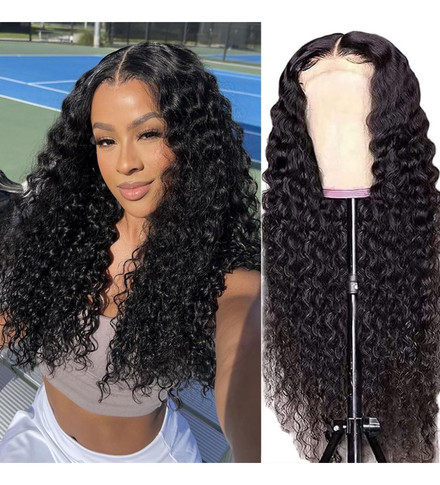 12 Inch Brazilian Deep Wave Curly Lace Front Wig - Glueless & Pre Plucked - 10A Unprocessed Human Hair - For Black Women - Buy Online on GoSupps.com