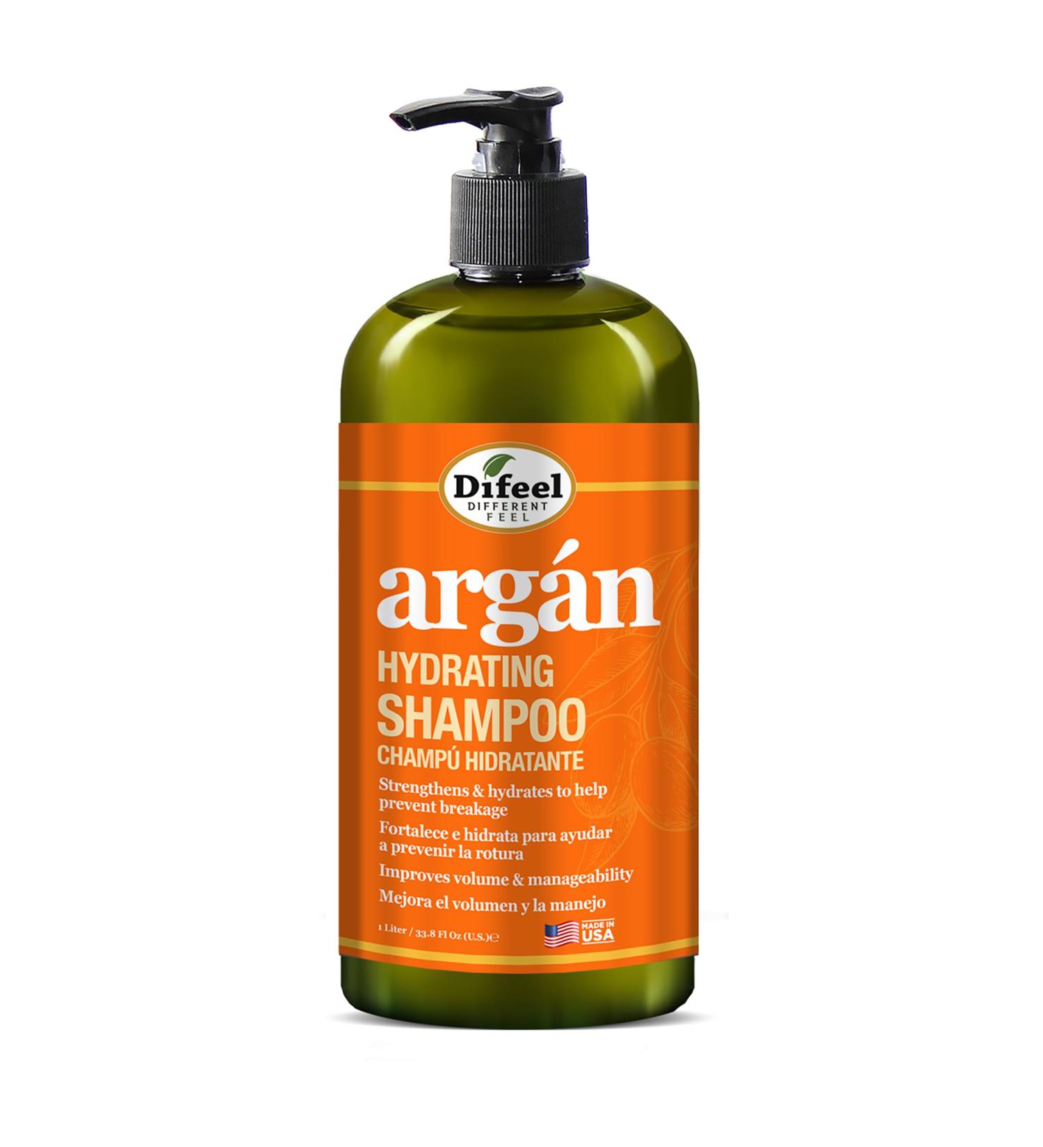 Difeel Argan Hydrating Shampoo 33.8 oz | Natural Sulfate-Free Argan Oil Shampoo for Healthy Hair - Buy Online on GoSupps.com