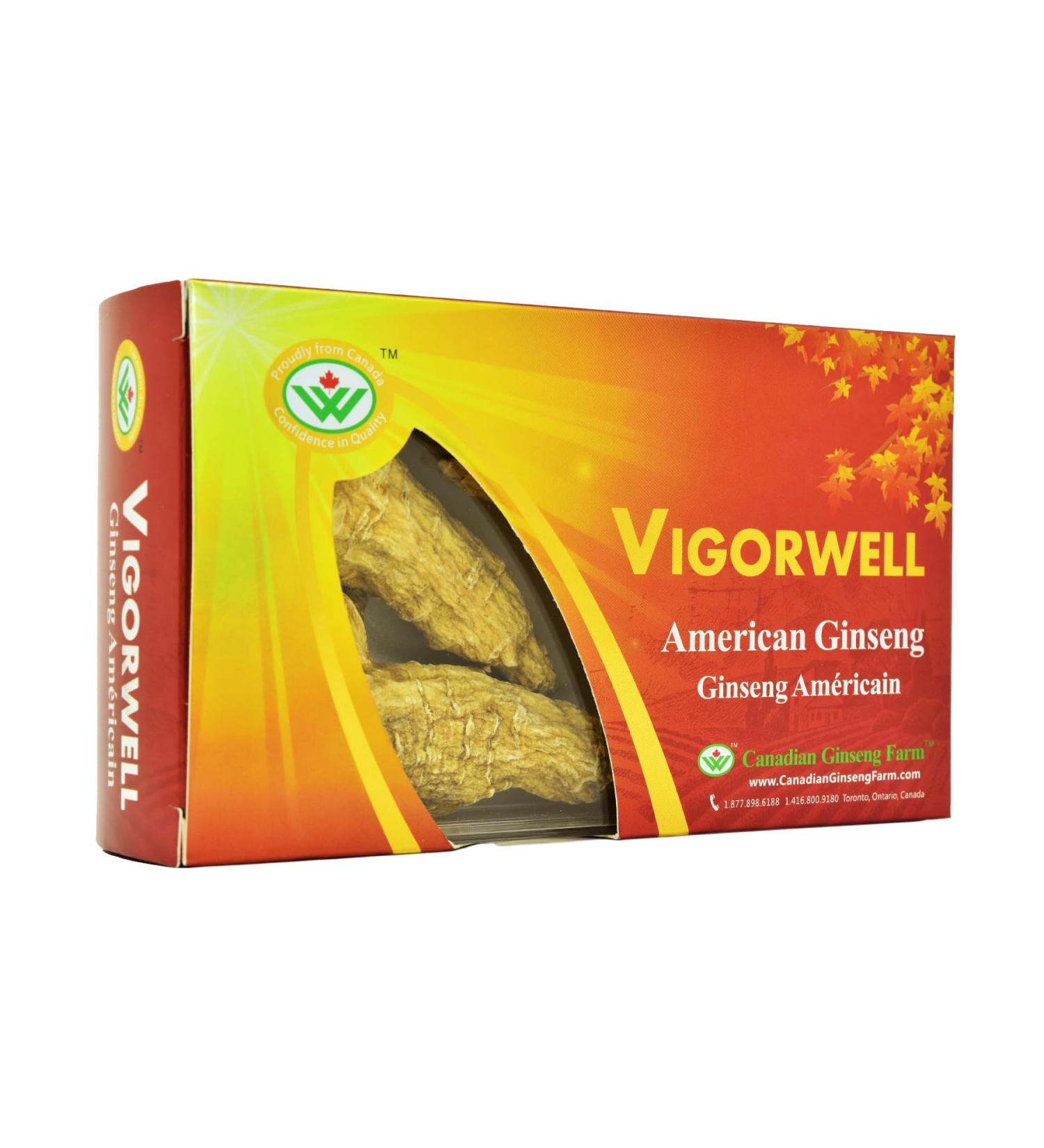 Vigorwell Premium 4-Year Jumbo American Ginseng (60G/2.1OZ)-Proudly from Canadian Ginseng Farm - Buy Online on GoSupps.com
