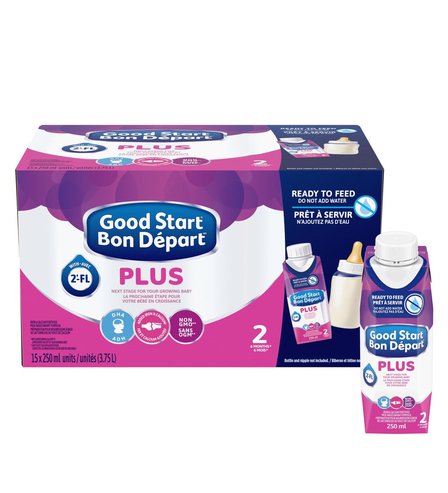 GOOD START PLUS 2 Ready-to-Feed Baby Formula No Mixing Easy to Digest DHA For Brain & Eye Development With 2'-FL 15x250mL - Buy Online on GoSupps.com