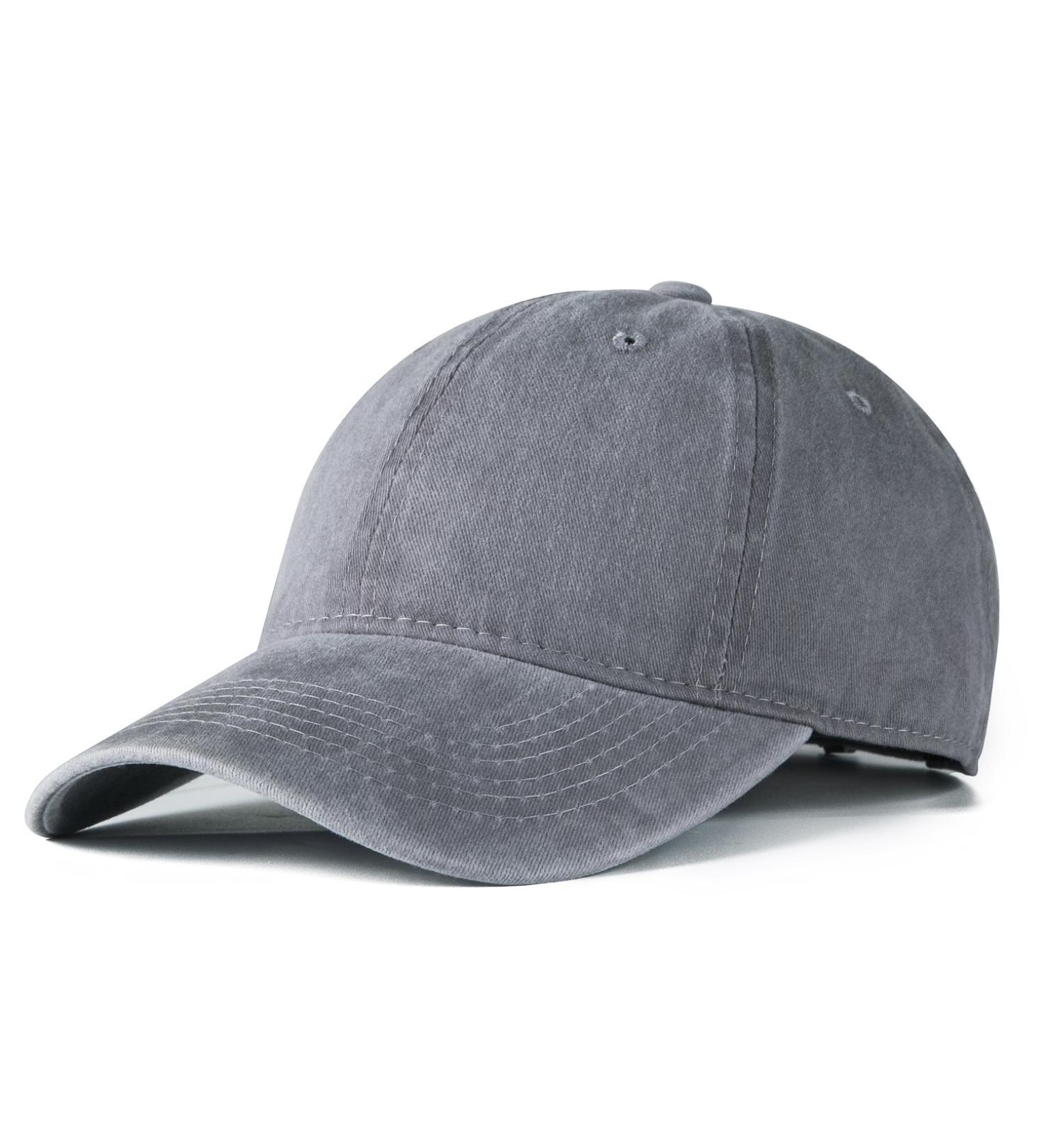 Edoneery Plain Cotton Adjustable Washed Twill Baseball Cap Hat - A1008 (Grey) - Buy Online on GoSupps.com