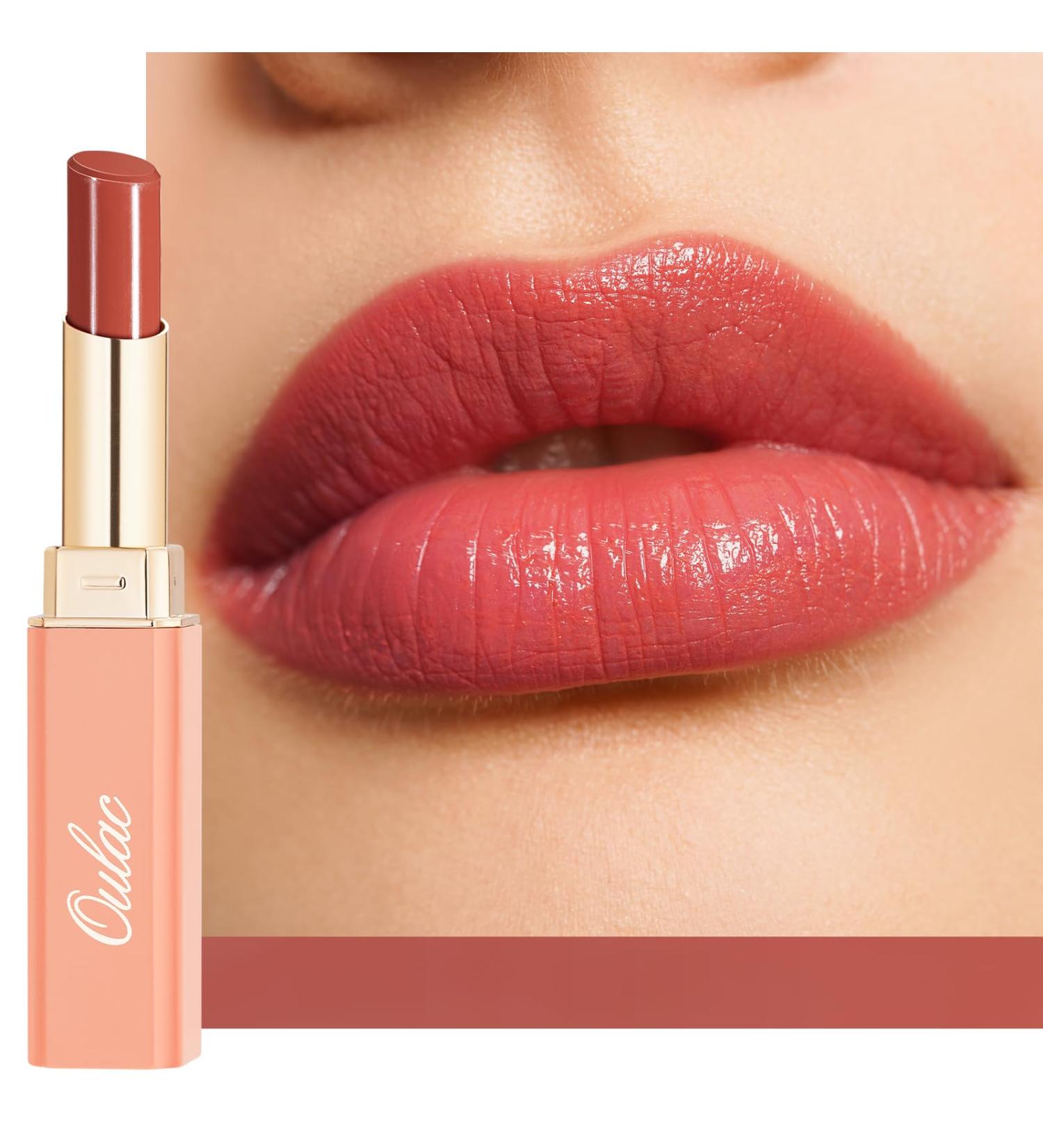 Oulac 2-in-1 Lipstick & Lip Balm - Juicy Hydration for Smooth Shiny Lips | Vegan Apricot Crush (16) - Buy Online on GoSupps.com