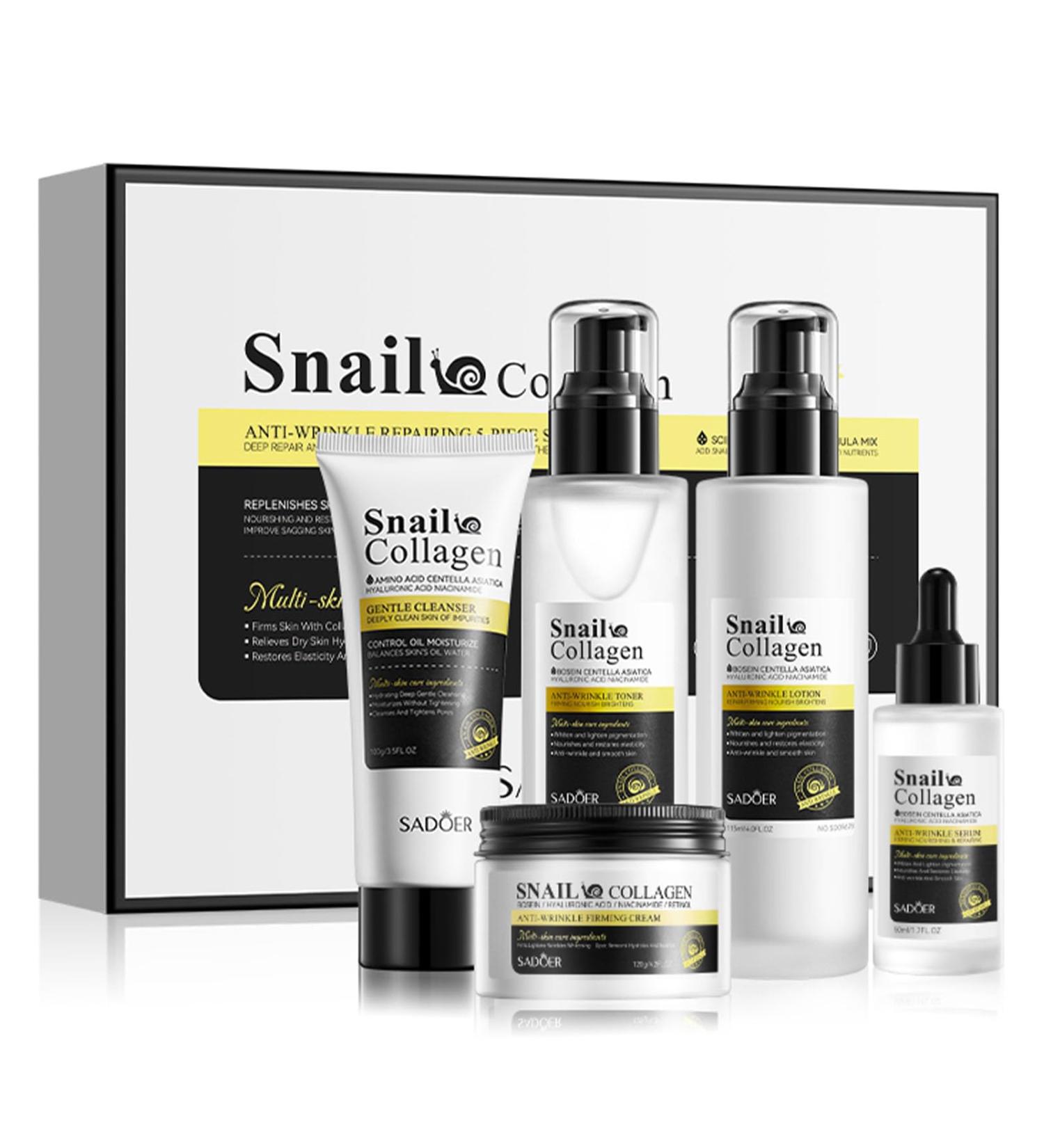 Snail Mucin Skin Care Kit - Advanced Collagen Skincare Gift Set - Complete 5 Piece Routine for Radiant Skin - Buy Online on GoSupps.com