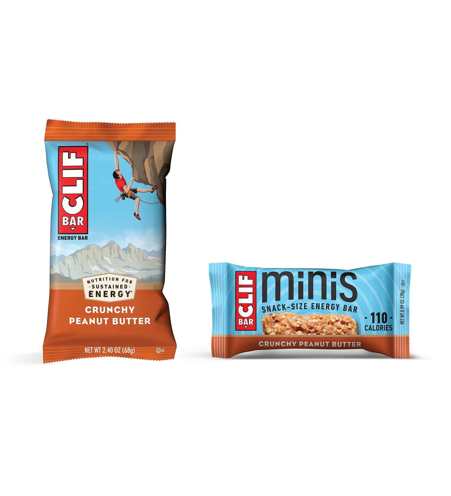 CLIF BARS Crunchy Peanut Butter Pack - 20 Plant Based Energy Bars with Organic Oats - Vegetarian & Kosher - 10 Full Size & 10 Mini Bars (2.4oz & 0.99oz) - Buy Online on GoSupps.com