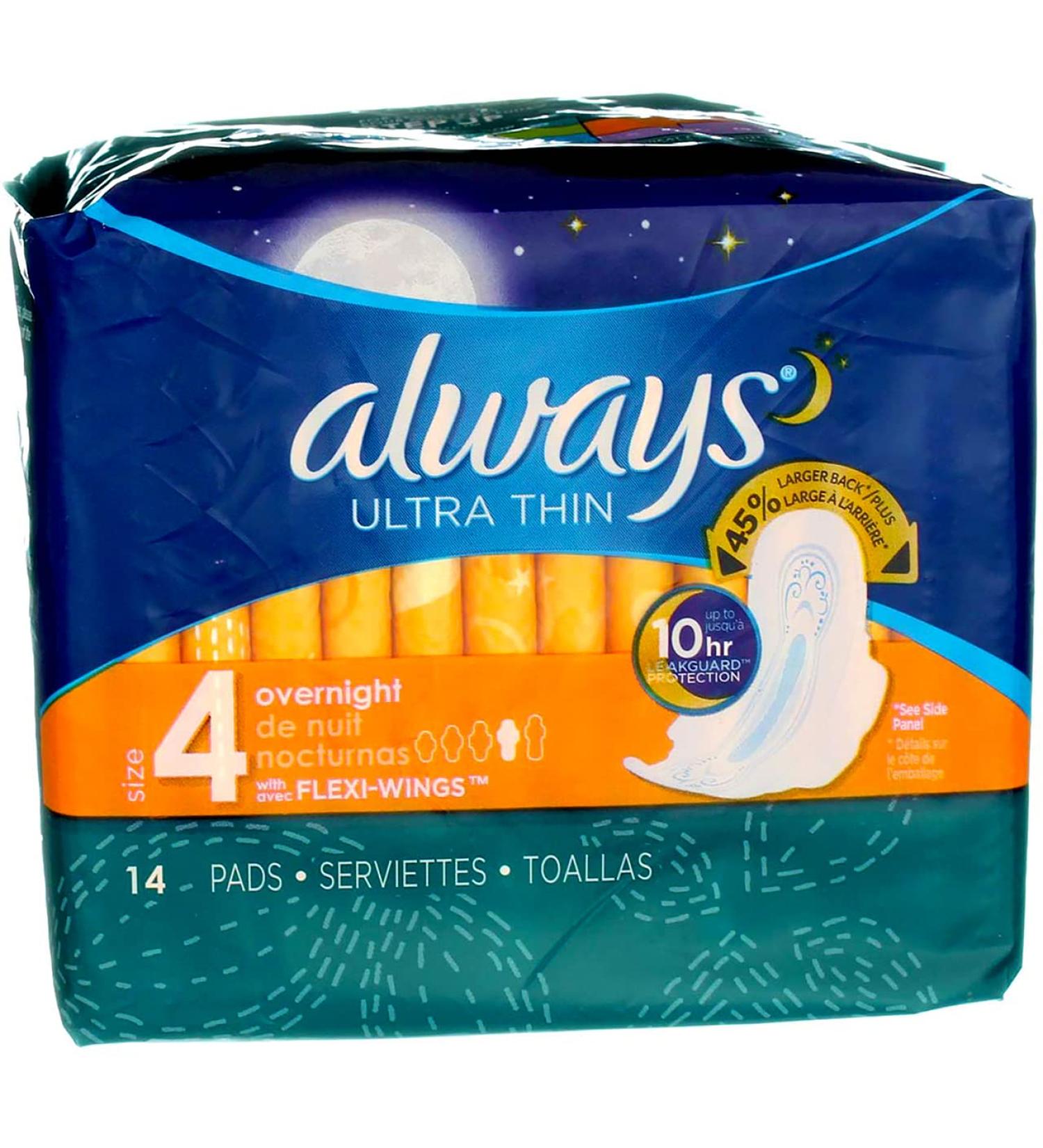 Always Ultra Thin Pads Overnight 14 ea - Maximum Protection for Nighttime | [Your Brand Name] - Buy Online on GoSupps.com