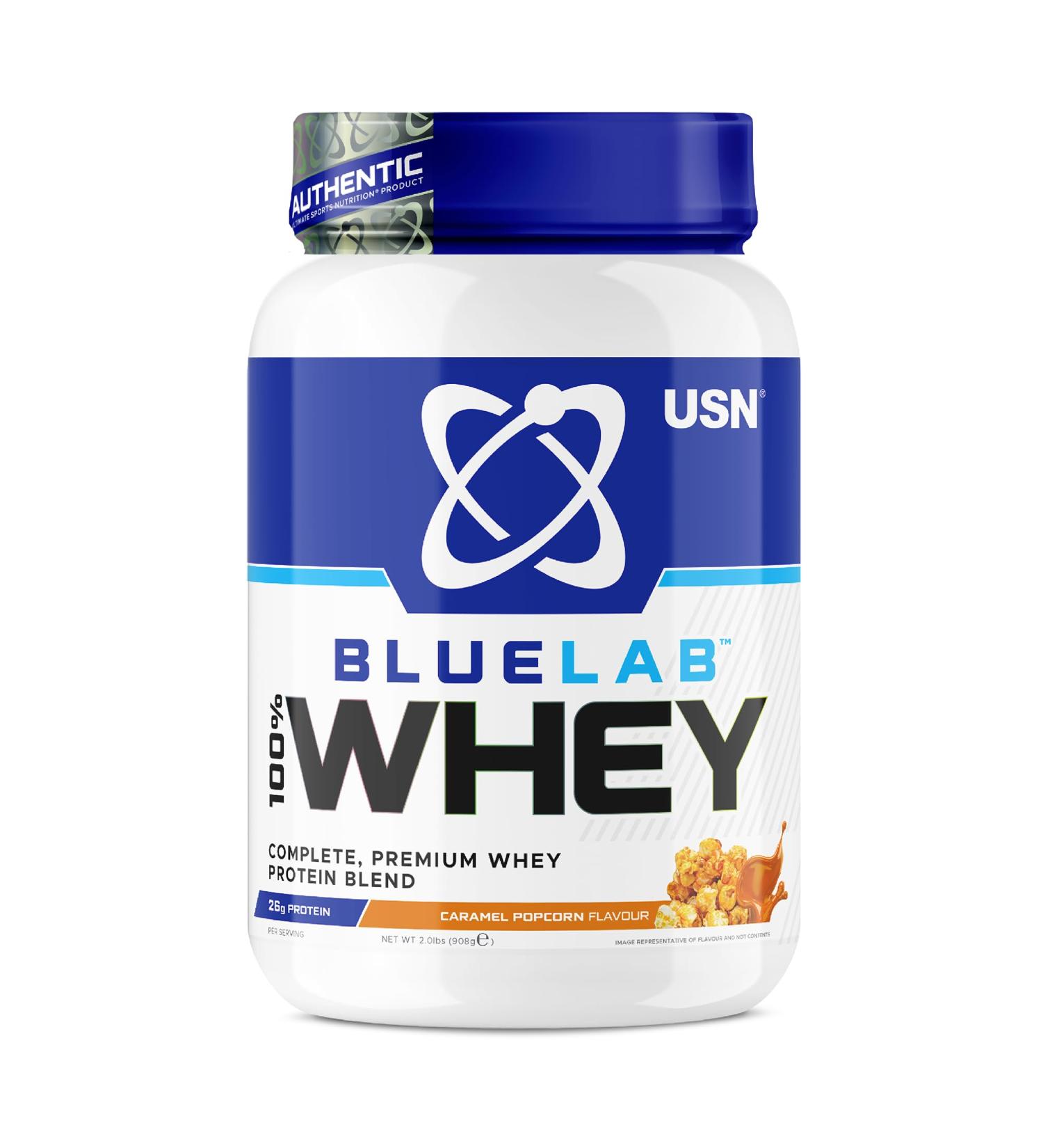 USN Blue Lab Whey Caramel Popcorn 908 g - Buy Online on GoSupps.com