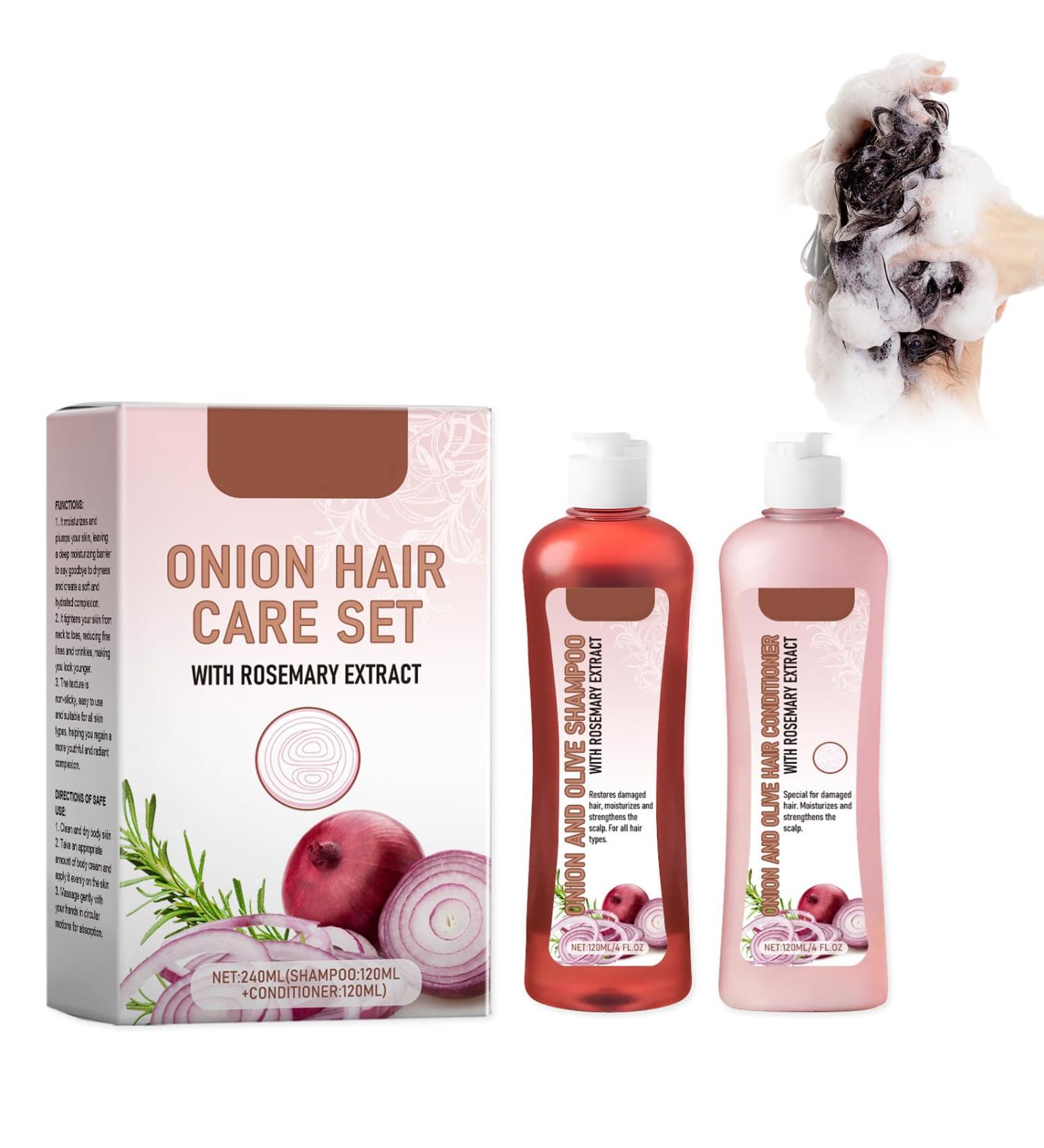 Kit de shampooing et de traitement l'oignon biotine et romarin anti-chute de cheveux hydratant pour tous les types de cheveux - Buy Online on GoSupps.com