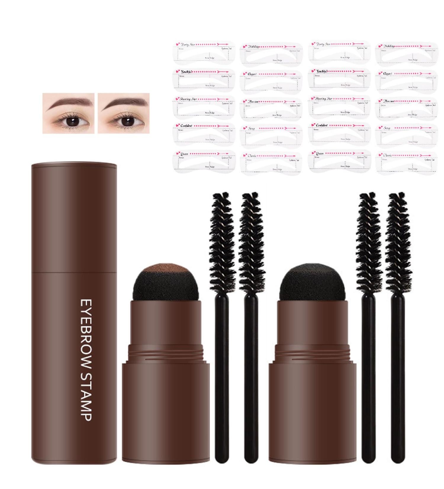LXZJJM Eyebrow Stamp Stencil Kit - Long-lasting Smudge-free Brow Makeup | Natural and Smooth Texture | Multifunctional | Includes 10 Brow Shapes & Stamps | Reusable eyebrow stencils (02+04) - Buy Online on GoSupps.com