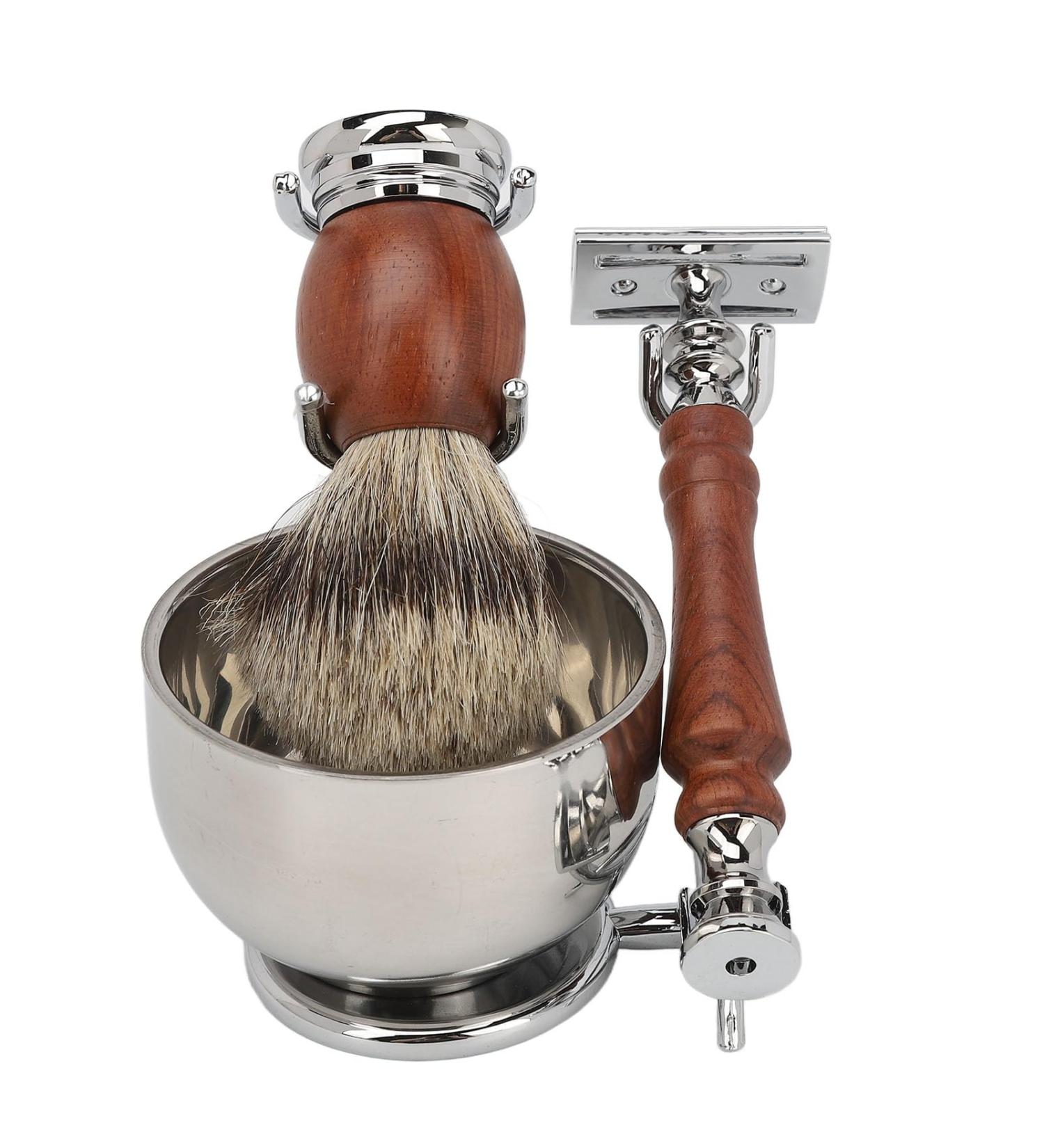 Beard Bowl Brush Set - Durable Vintage Alloy Set for Men | Complete Home Grooming Kit - Buy Online on GoSupps.com
