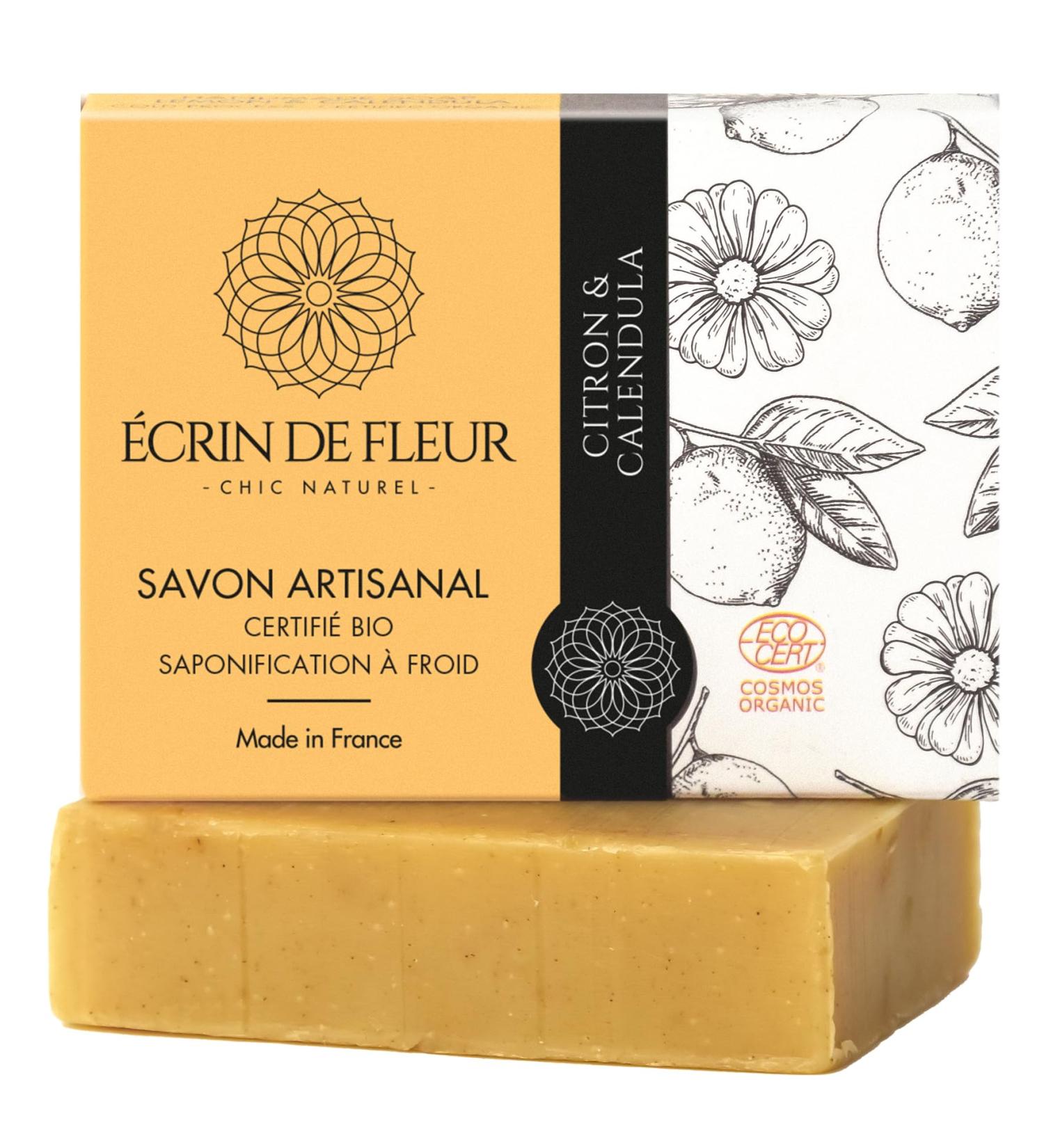  crin de Fleur Organic Soap - Handmade Lemon & Marigold 90g | Lively Citrus Fragrance | International Shipping - Buy Online on GoSupps.com