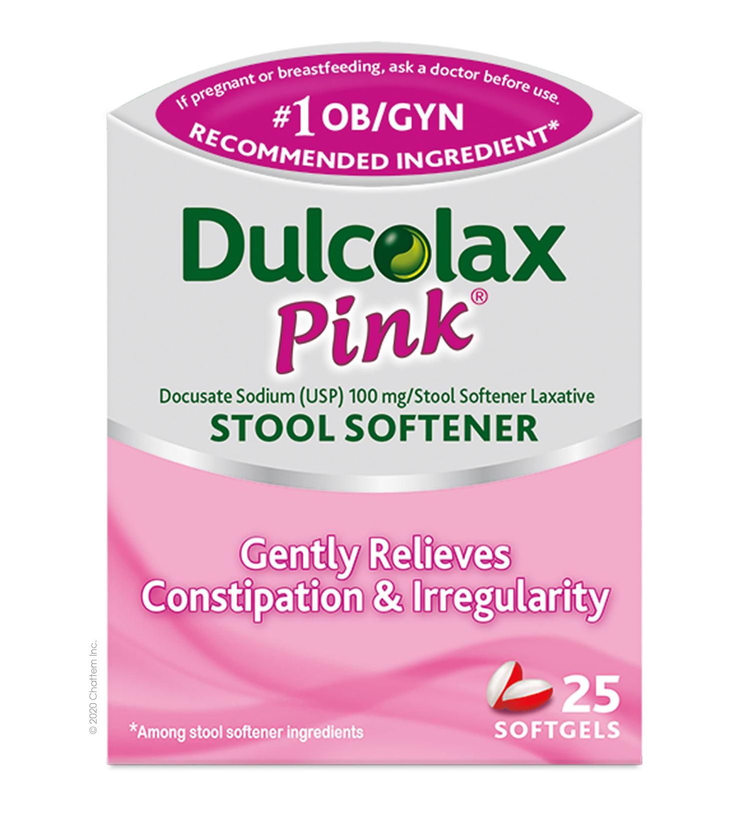 Dulcolax Pink Stool Softener 100mg Soft Gel Tablets - 25 Count - Buy Online on GoSupps.com