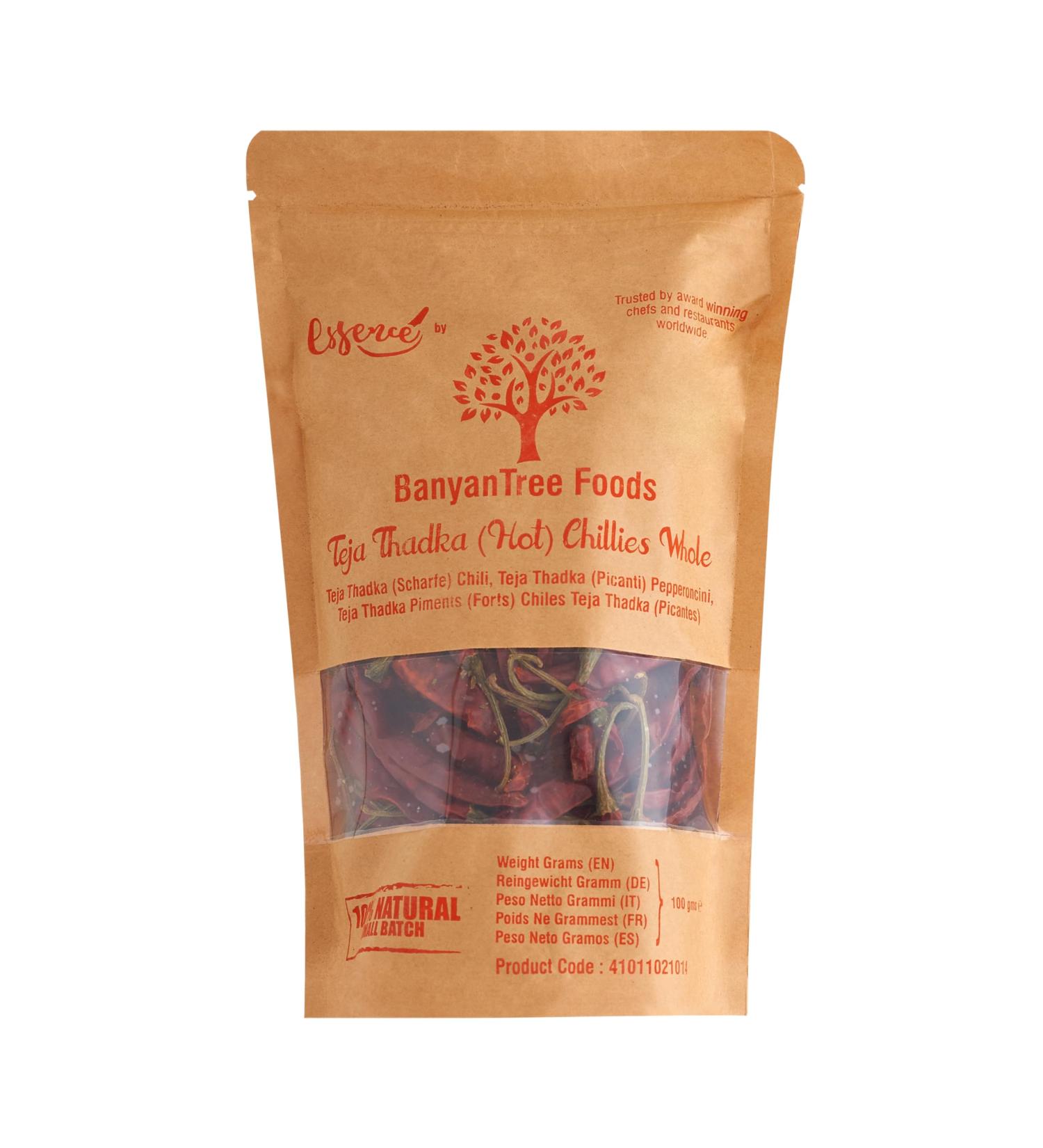 BanyanTree Foods Whole Dried Chilli | Red Chilli (Hot) 100g All Natural Indian Origin | No Color