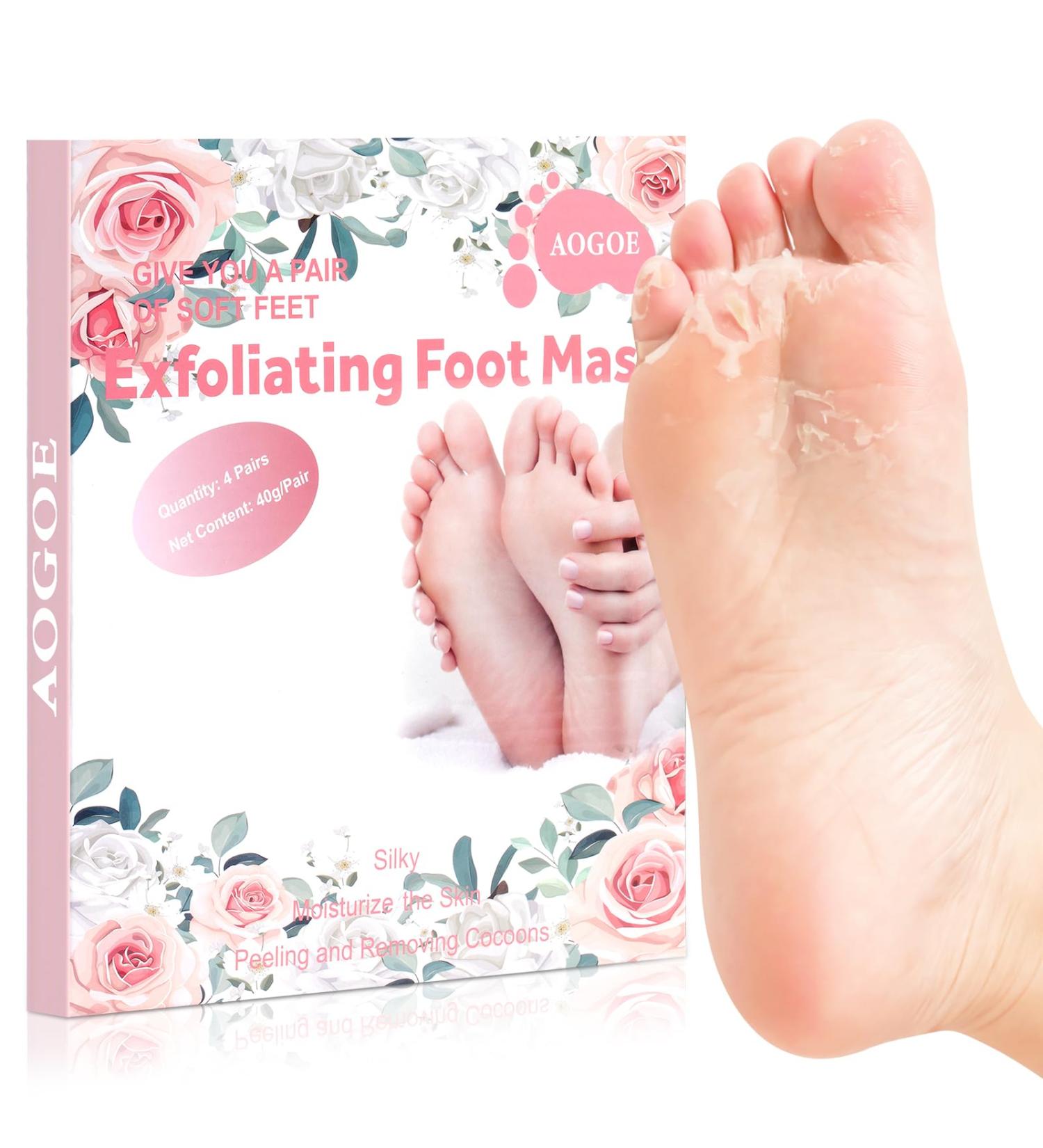 Masque Pieds Peeling Exfoliant 4 Paires Masque Pieds Hydratant Exfoliant Saveur Rose Masque Peeling pour les Pieds Chaussette Exfoliante pour Nourrissant Callosit s Crevasses et Pieds Secs - Buy Online on GoSupps.com