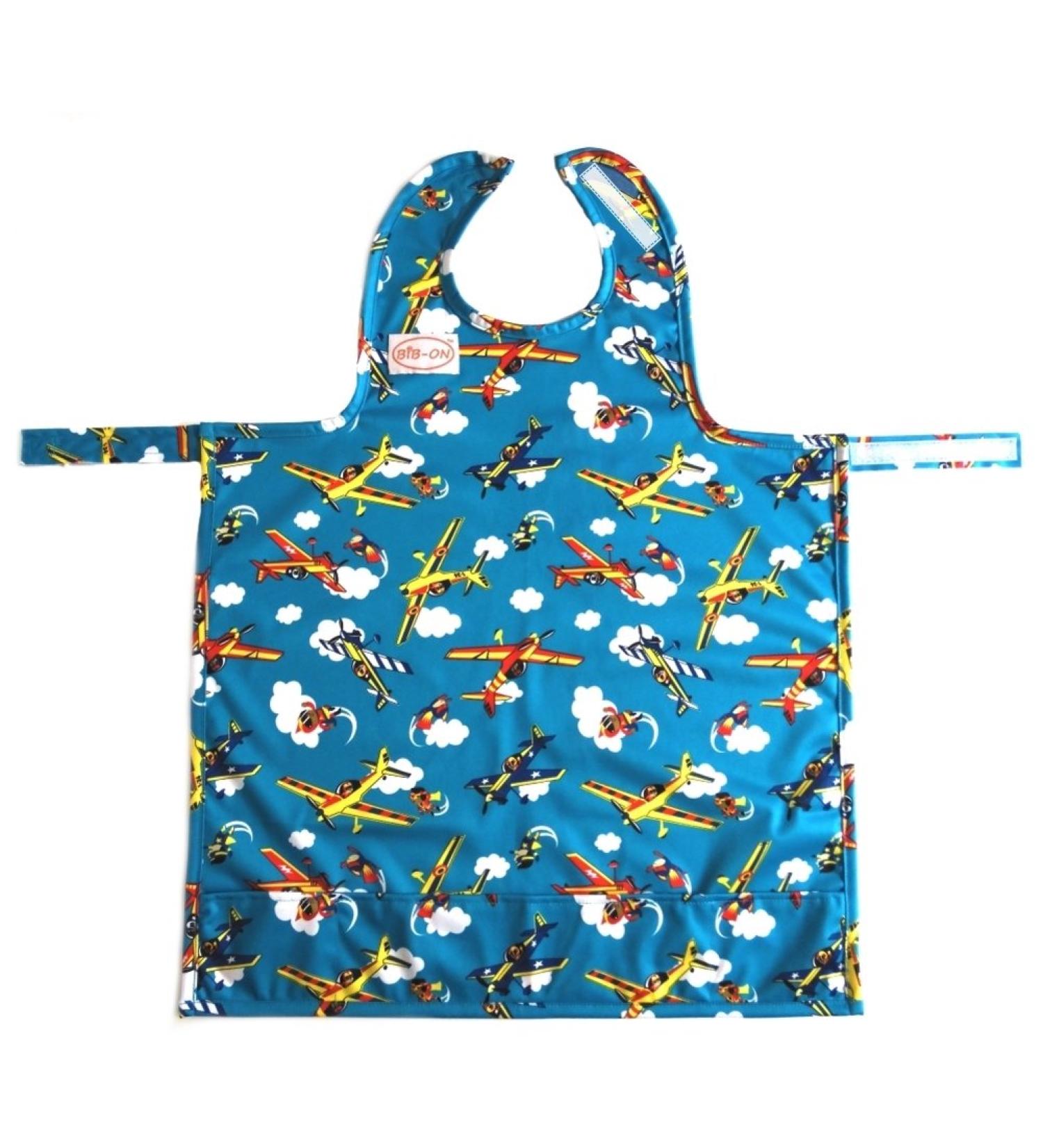 BIB-ON Full-Coverage Bib & Apron Combo for Infants/Toddlers 0-4 (Planes) - Buy Online on GoSupps.com