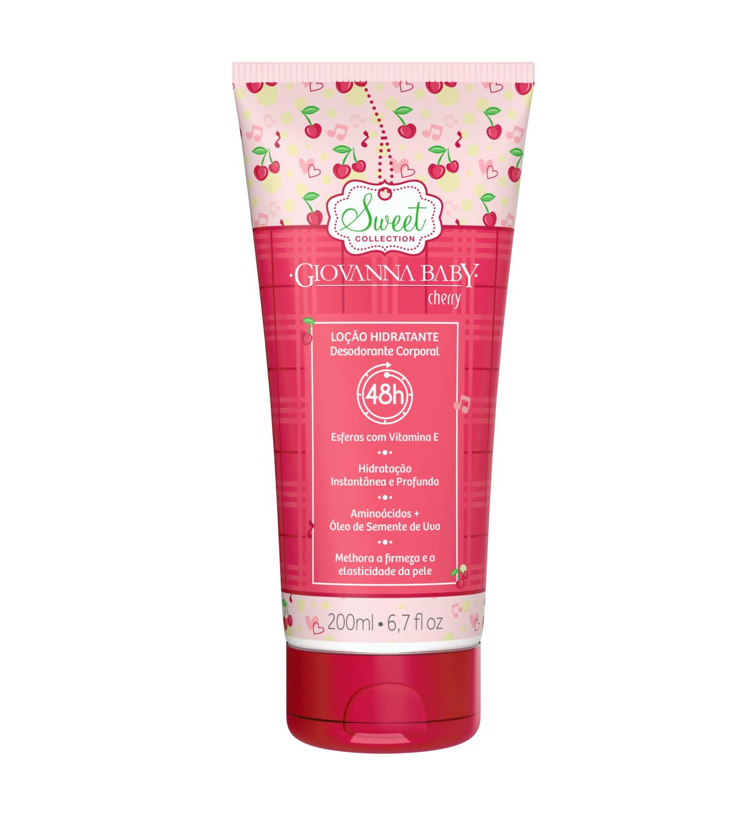 Giovanna Baby - Linha Sweet (Cherry) - Locao Hidratante 200 Ml - (Sweet (Cherry) Collection - Moisturizing Lotion 6.76 Fl Oz)