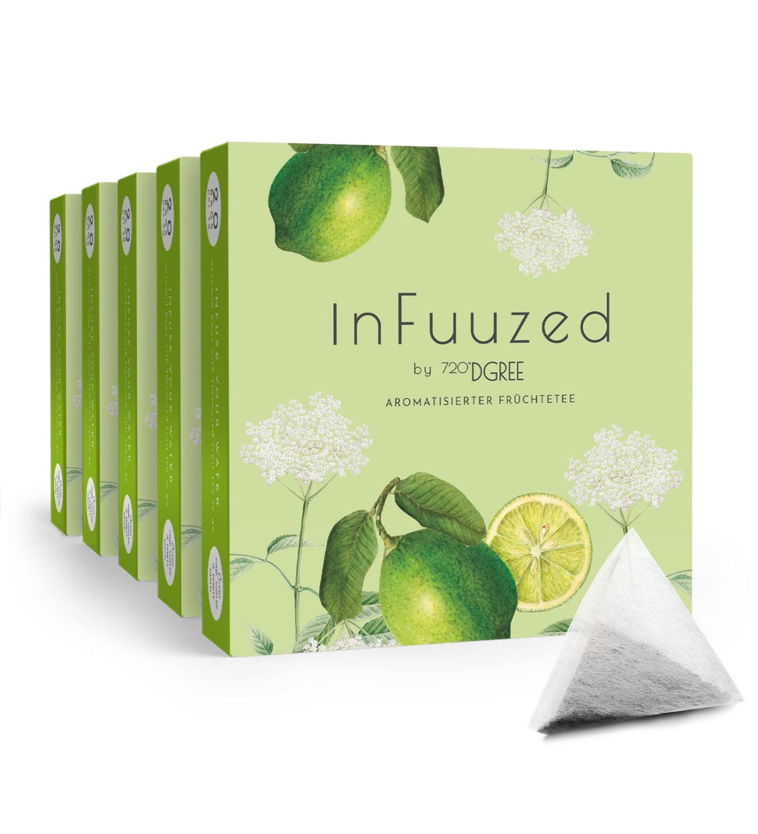720 DGree InfuZed Elderberry Drink Mix - Sugar-Free & Calorie-Free 100 Bags for 50 Liters - Delicious Iced Tea Alternative - Buy Online on GoSupps.com