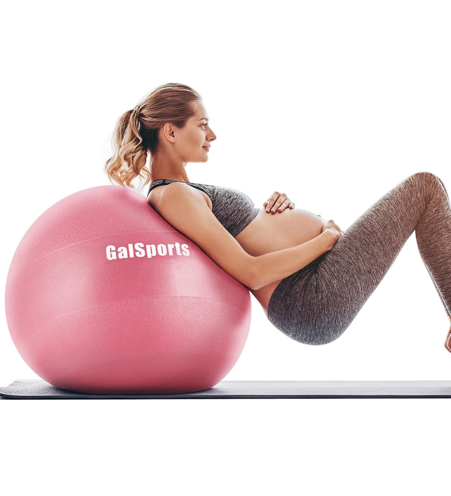 GalSports Pregnancy Ball - Birthing Ball for Workout Yoga Stability | Maternity Physio & Recovery Plan | Labor Exercise Ball with Quick Pump - Rose Red - Size L (58-65cm) - Buy Online on GoSupps.com