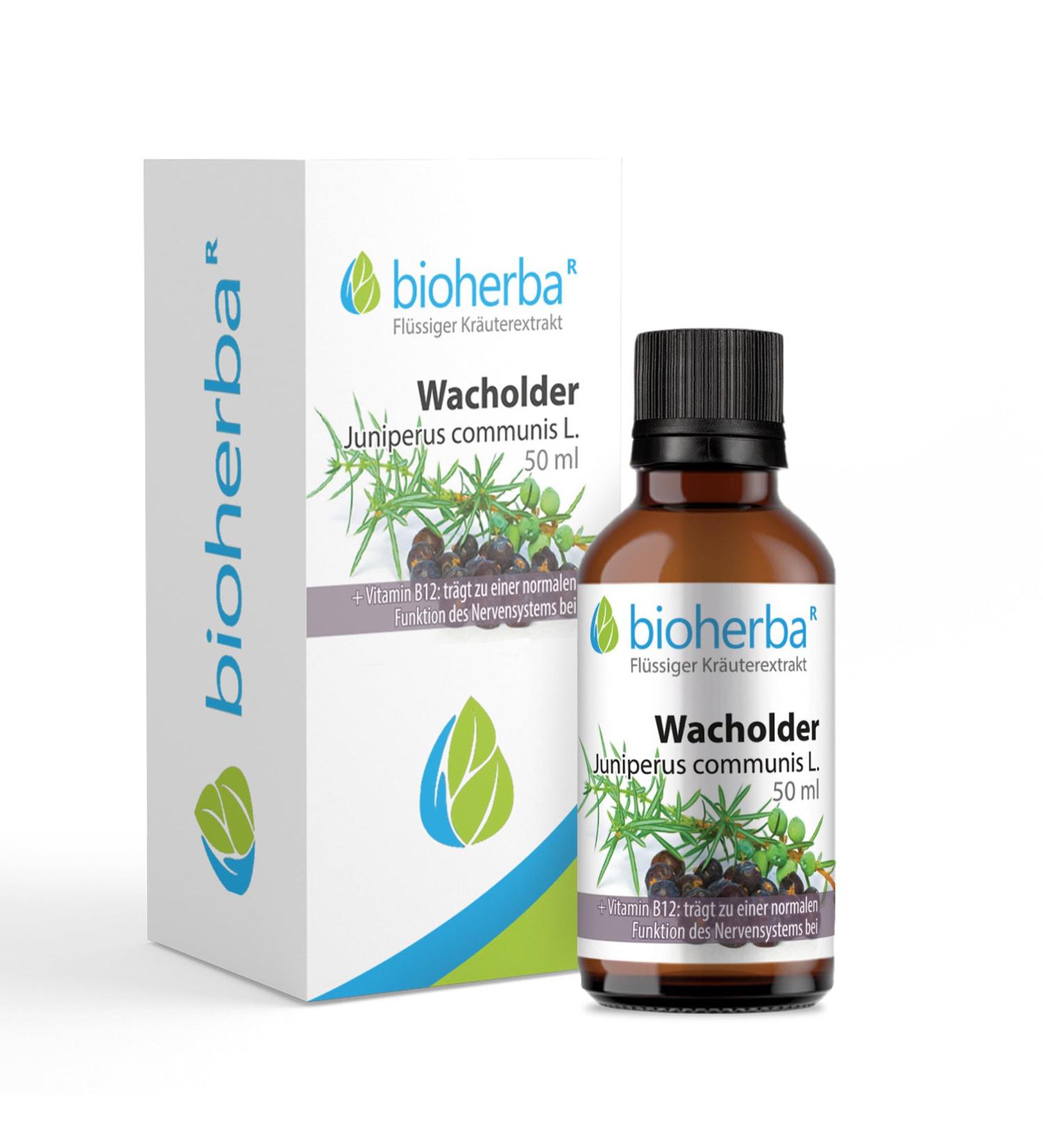 Bioherba Juniper Drops - Juniperus Communis L. Tincture 50ml with Vitamin B12 for Nervous System Support | PZN 18218024 - International Shipping Available - Buy Online on GoSupps.com