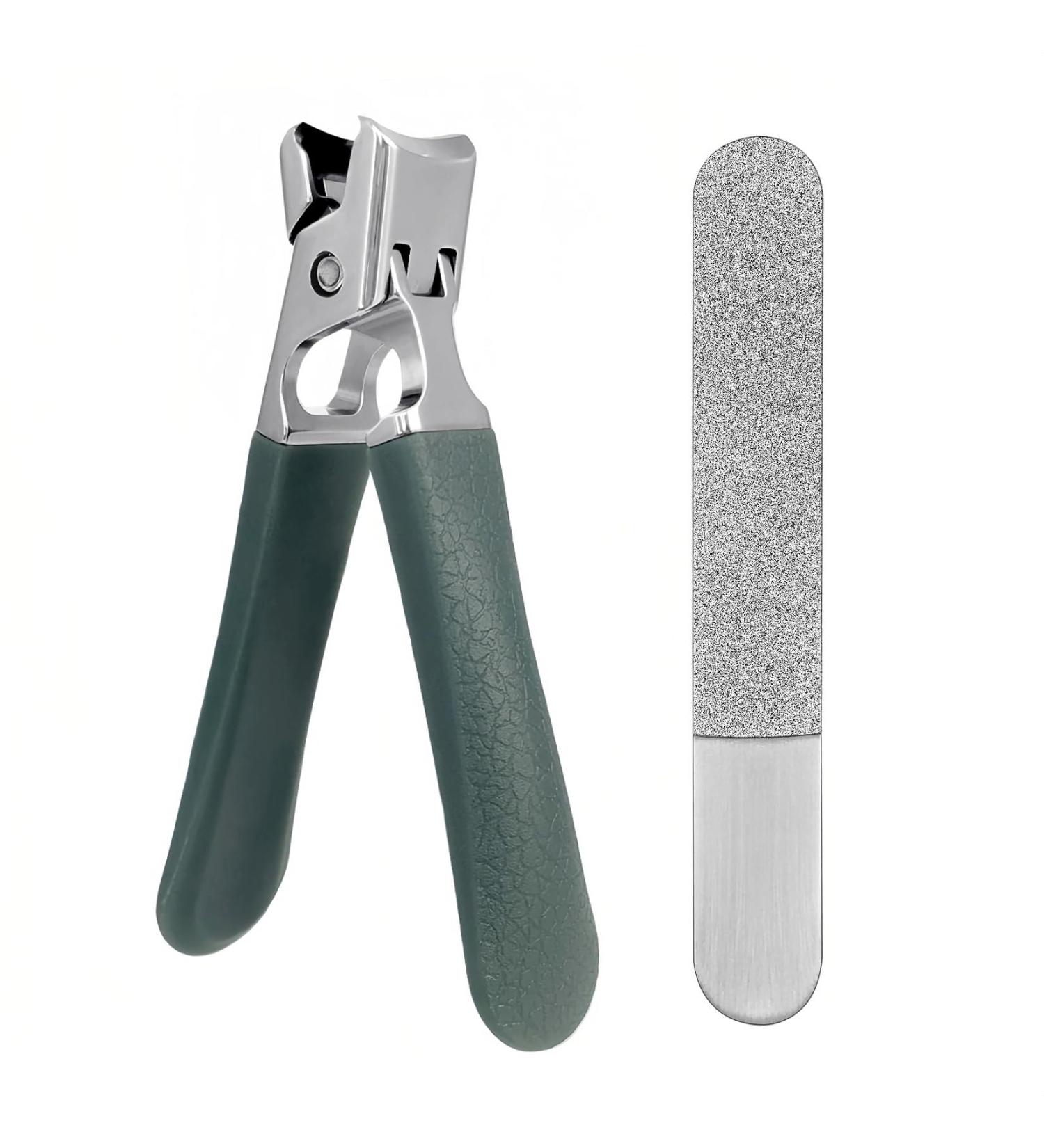 SG Nekoo Nail Clippers for Thick Nails - Ultra Sharp Curved Cutter for Adults, Men, Women, Seniors - Mid-Dark Green - Buy Online on GoSupps.com