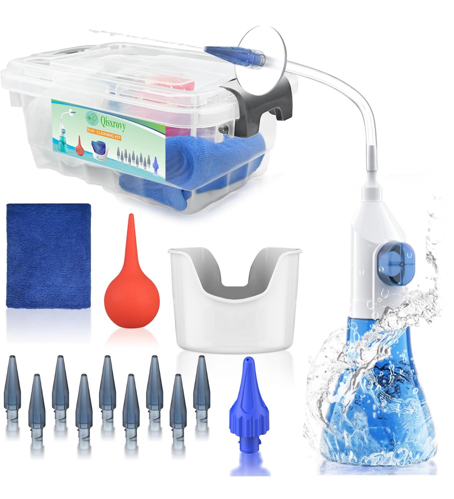 Ear Wax Removal Kit Ear Cleaning Kit for Adults & Kids-Manual Ear Irrigation System with Dual SoftSpray Tips Ear Basin&Disposable Tips-Safe Effective Ear Cleaner for Built-Up Wax Box Transparent Transparent Large(50pcs accs) - Buy Online on GoSupps.com