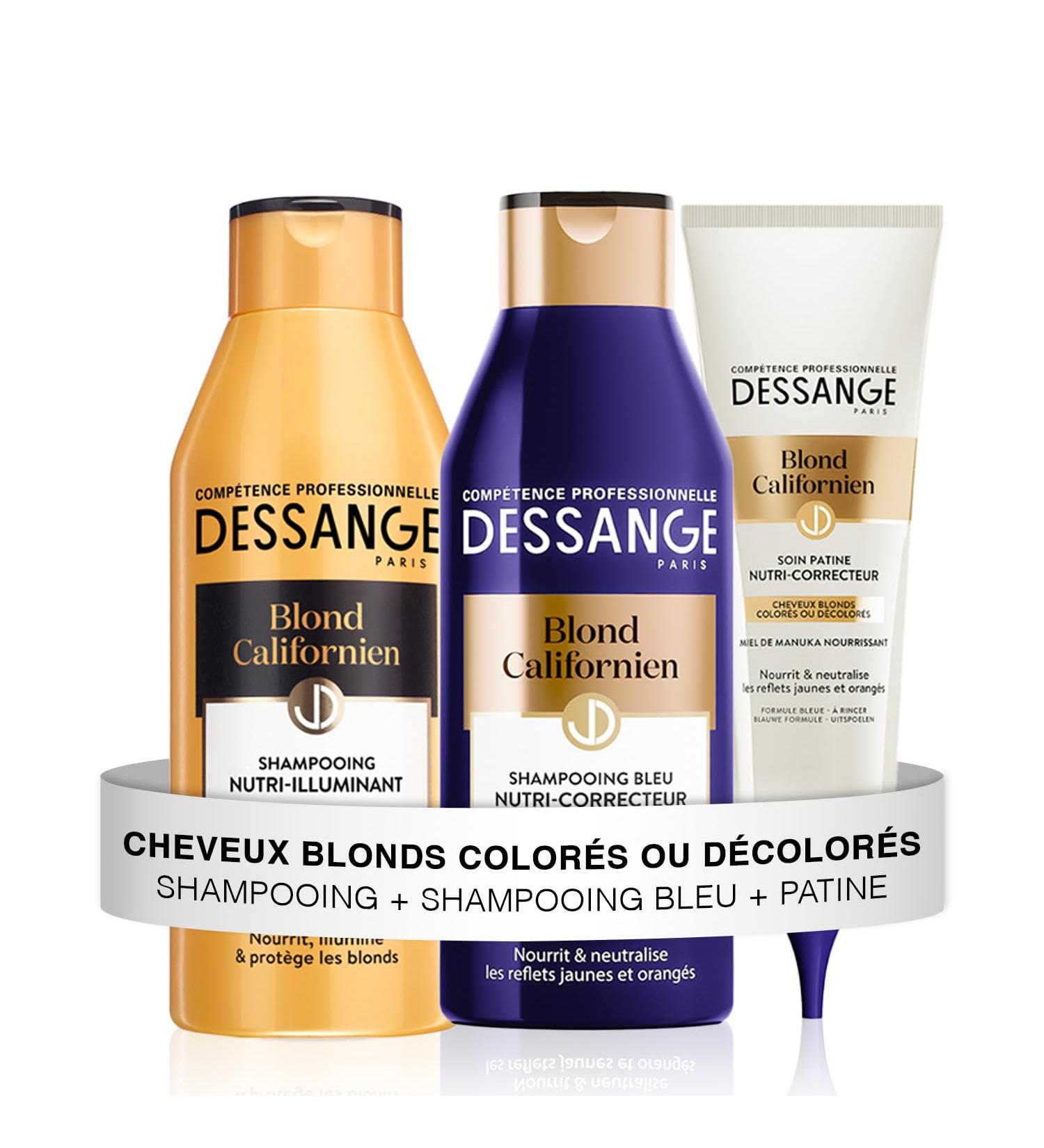 DESSANGE - Californian Blonde Set - Nutri-Illuminating Shampoo + Blue Shampoo + Patina Care - Nourishes & Neutralises Reflect - Buy Online on GoSupps.com