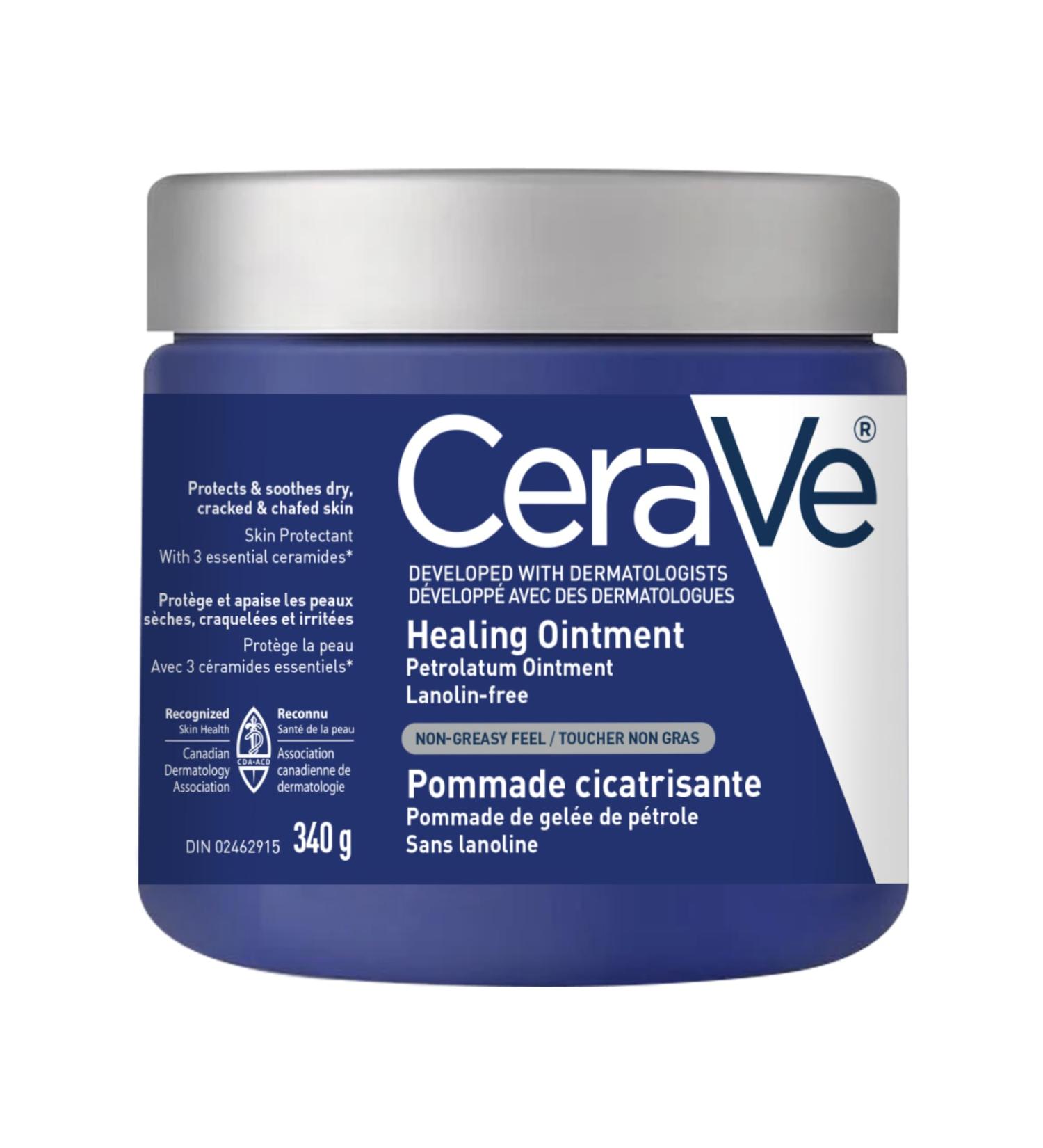 CeraVe Healing Ointment Moisturizing Petrolatum Skin Protectant for Dry Skin with Hyaluronic Acid and Ceramides Multi-Purpose Face Body & Lip Balm Lanolin-Free & Fragrance-Free 340g 340 g (Pack of 1) - Buy Online on GoSupps.com