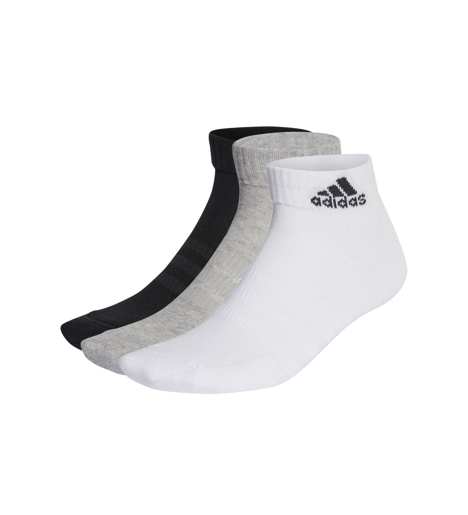 adidas Unisex Think Linear Set Di 4 Socks S Medium Grey/White/Black