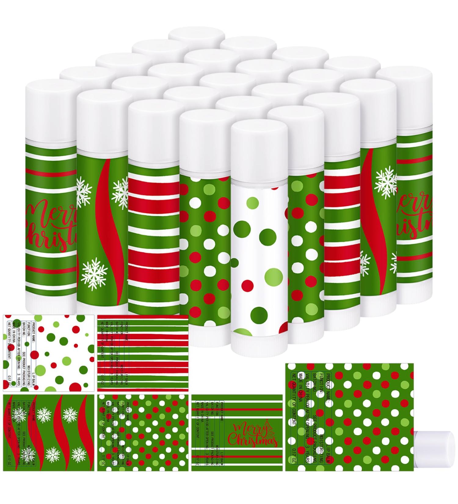 25 Pcs Christmas Peppermint Flavor Lip Balms Gifts Bulk Mini Peppermint Candy Flavor Moisturizing Lip Balms Elf Xmas Christian Party Favors Xmas Stocking Stuffer Bulk for Women Coworker Staff Employee - Buy Online on GoSupps.com