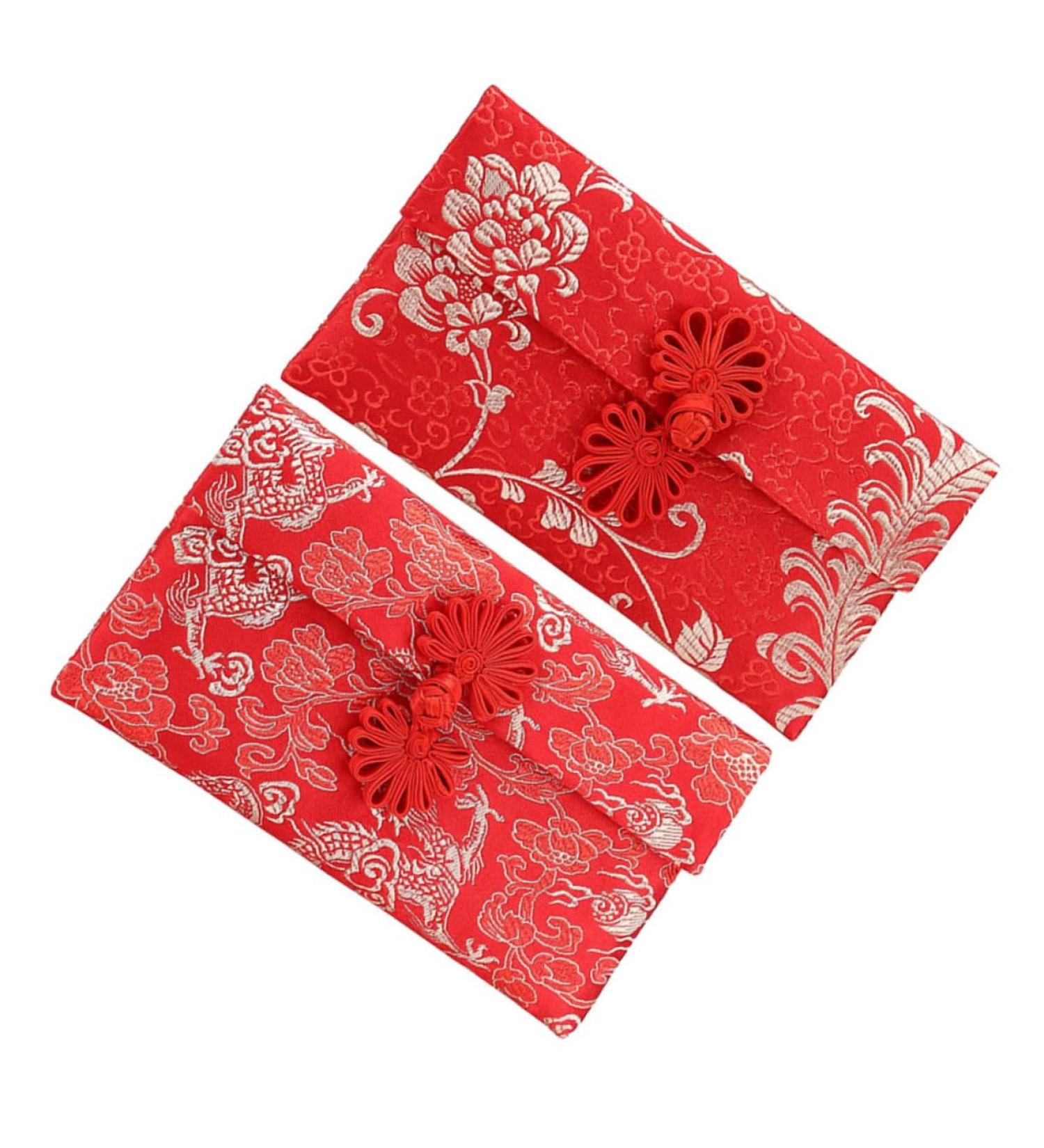 DIKACA 2pcs Fabric Red Envelope Bag Chinese Jewelry Pouch Festive Red Envelopes Zodiac Hong Bao Zodiac Red Chinese Red Pocket Money Chinese Money Envelope Red Gifts China New Year Brocade - Buy Online on GoSupps.com