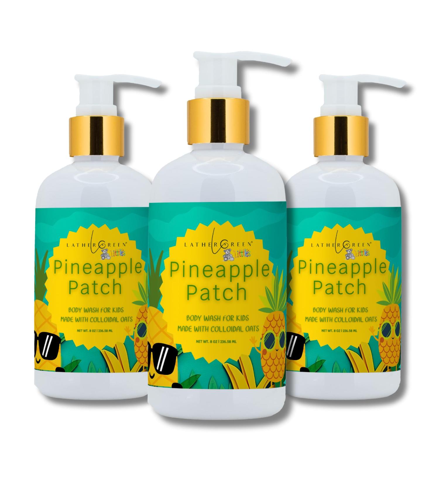 Lather Green Kids Body Wash Plant Based Gentle Moisturizer with Shea Butter Safe for Sensitive Skin Pineapple Patch 3 Pack (8 oz Each) - Buy Online on GoSupps.com