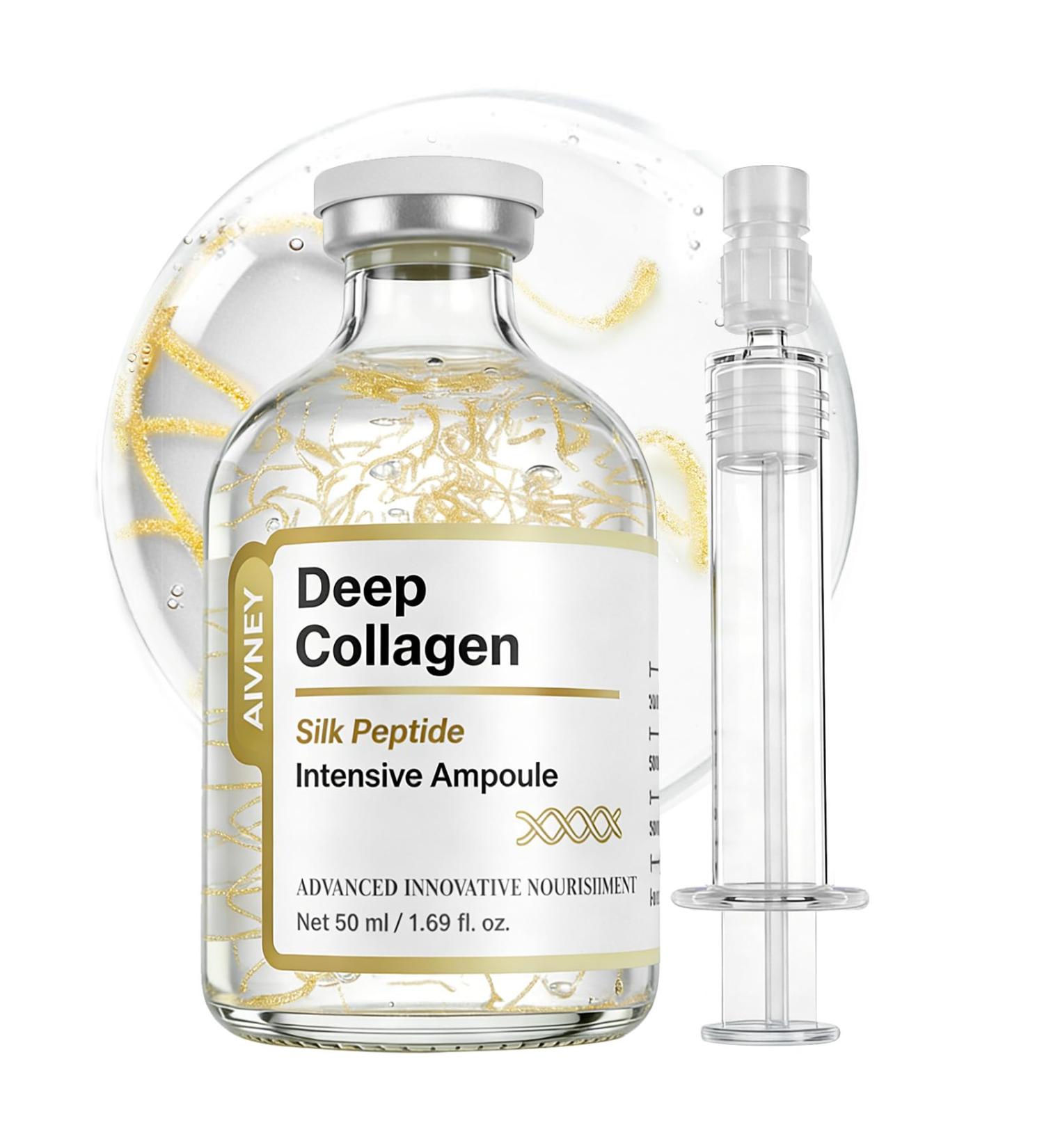 AIVNEY Deep Collagen Silk Peptide Intensive Ampoule Anti-Aging Face Serum for Wrinkles & Firming Boosts Hydration & Elasticity Improves Skin Texture 50ml 1.69 fl.oz - Buy Online on GoSupps.com