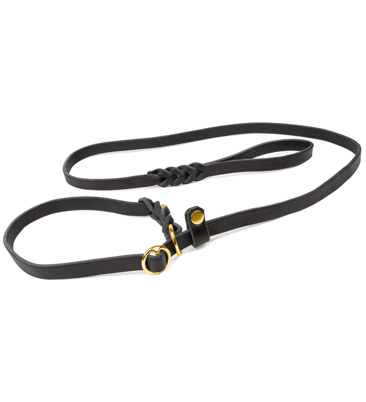 CopcoPet Retriever & Agility Leash - Durable Fat Leather Brass Hardware 1.60m x 10mm - Black Dog Leash for International Shipping - Buy Online on GoSupps.com