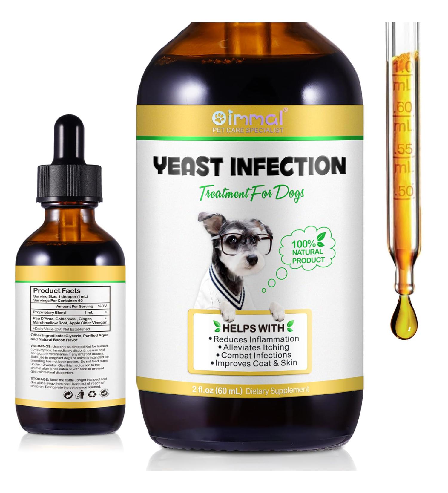 Yeast Infection Treatment for Dogs Natural Ear Infection Treatment Dog Allergy Relief Supports Itchy Skin Relief Skin and Coat Support Inflammation Relief for Dog Herbal Supplement - 2 oz - Buy Online on GoSupps.com