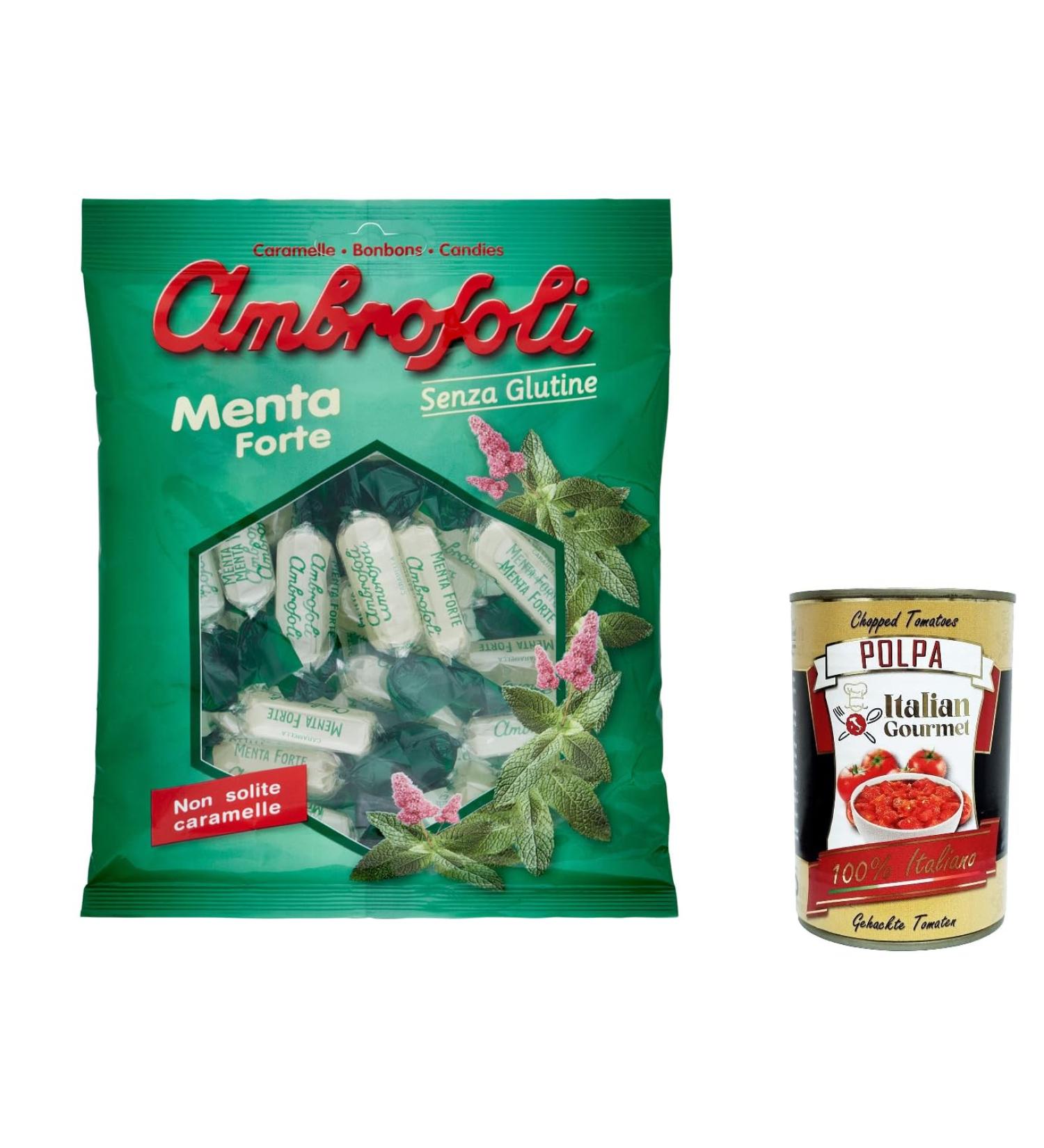 Italian Gourmet E.R. Ambrosoli Strong Mint Candies Money Sweets 150g + Italian Gourmet Pulp 400g Pack of 3 - Buy Online on GoSupps.com