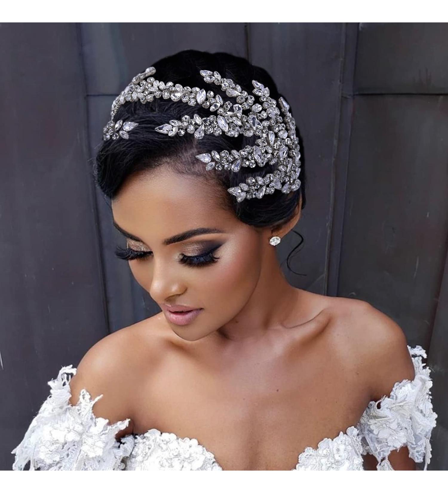 Eiaork Rhinestone Wedding Headband for Bride & Bridesmaids - Silver Hair Accessories - Buy Online on GoSupps.com