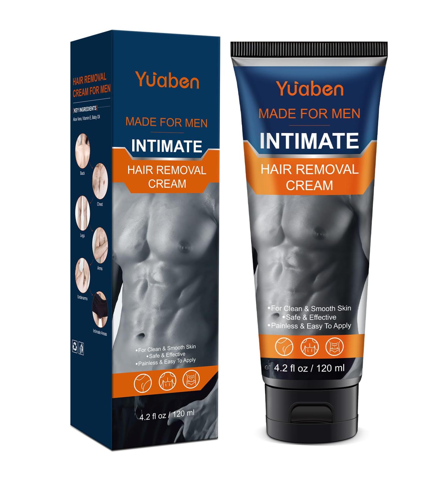 Hair Removal Cream for Men - Painless Depilatory Solution for All Skin Types | 120ml - Buy Online on GoSupps.com